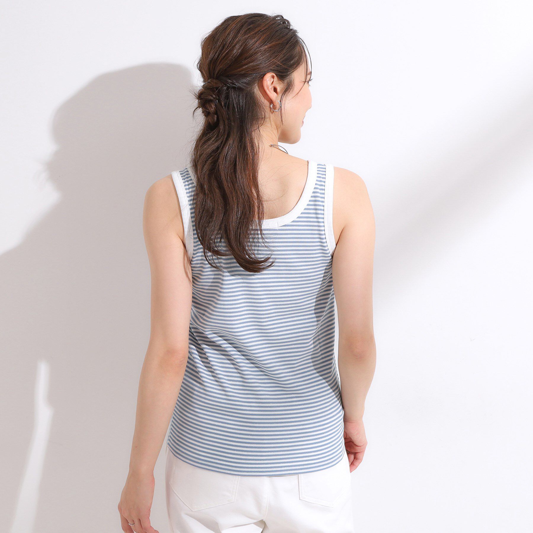 SHOO･LA･RUE「【洗える/S-LL】首元きれい テレコリブタンクトップ」|キャミソール|