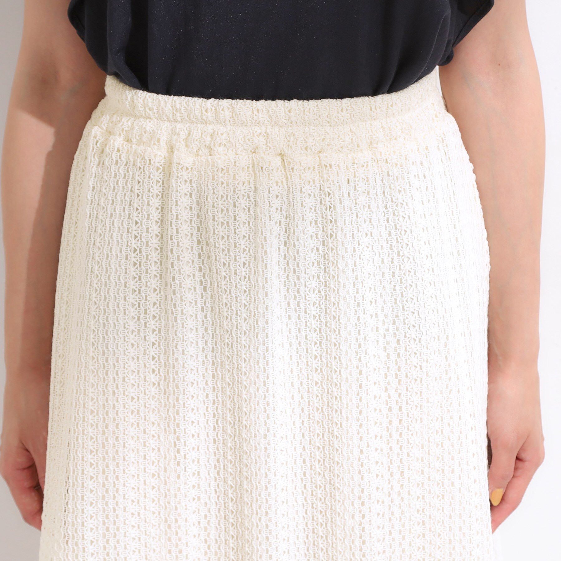 SHOO･LA･RUE「【2WAY】裏地を外してレイヤードにも! レース調スカート」|スカート|