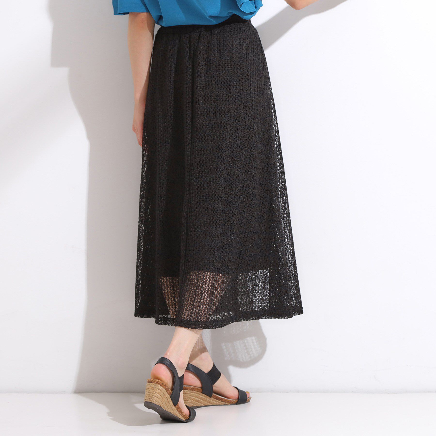 SHOO･LA･RUE「【2WAY】裏地を外してレイヤードにも! レース調スカート」|スカート|