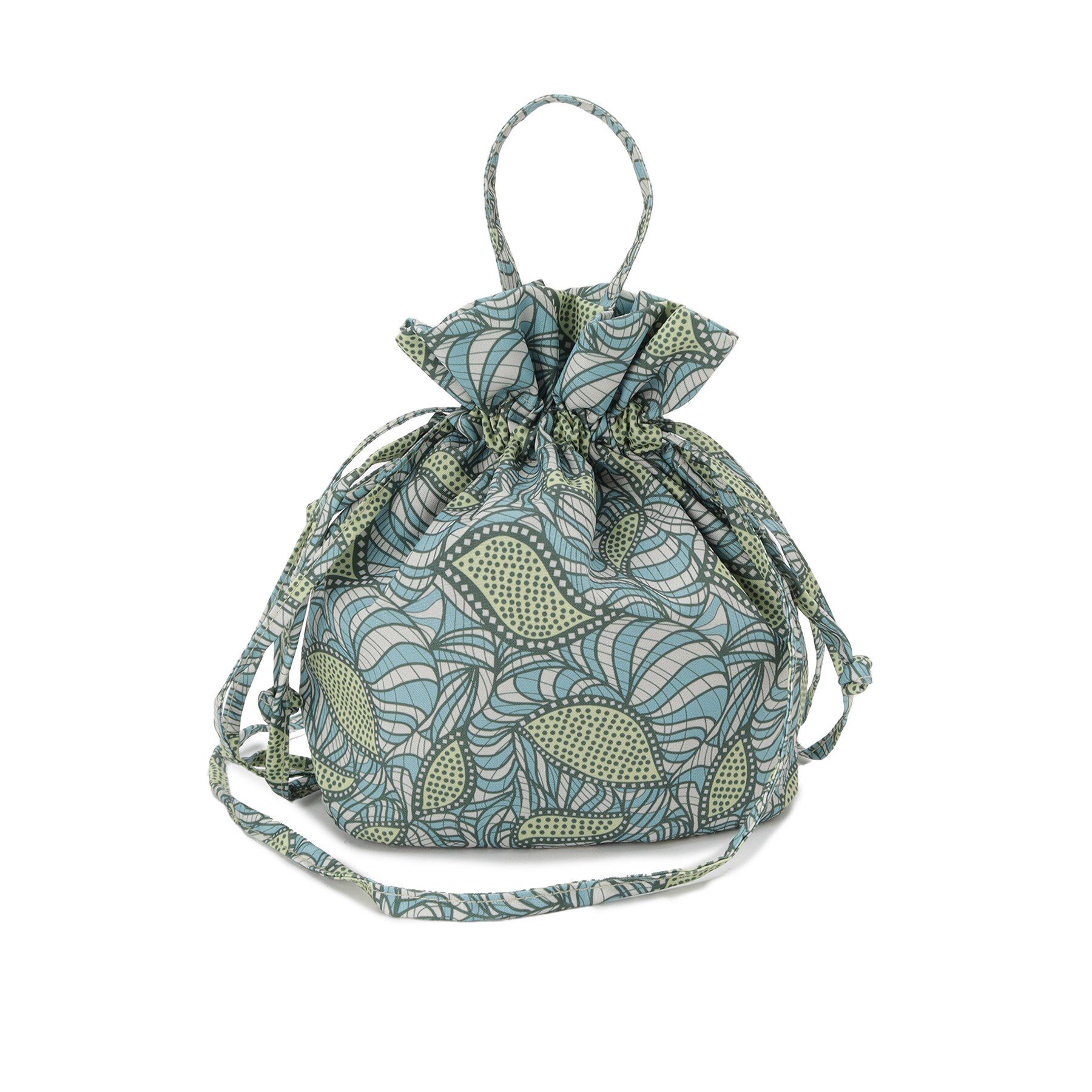 SHOO･LA･RUE「ころんとしたフォルムが魅力 ラタプリント 巾着ショルダーバッグ」|ショルダー・メッセンジャー|