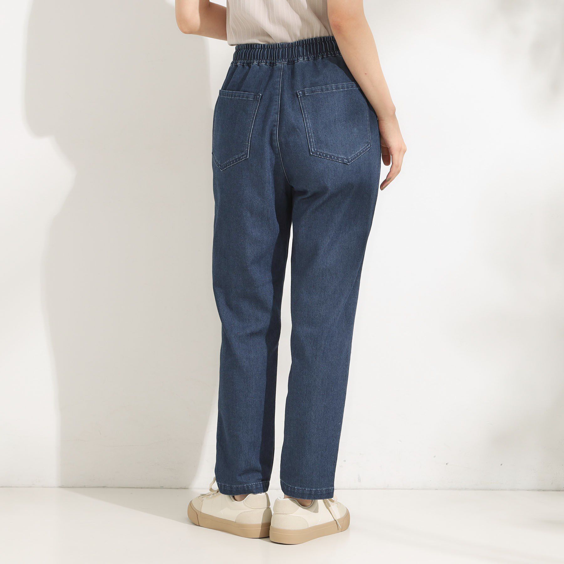 SHOO･LA･RUE「【SS-LL/美脚シルエット】デニムイージーテーパードパンツ」|デニム|