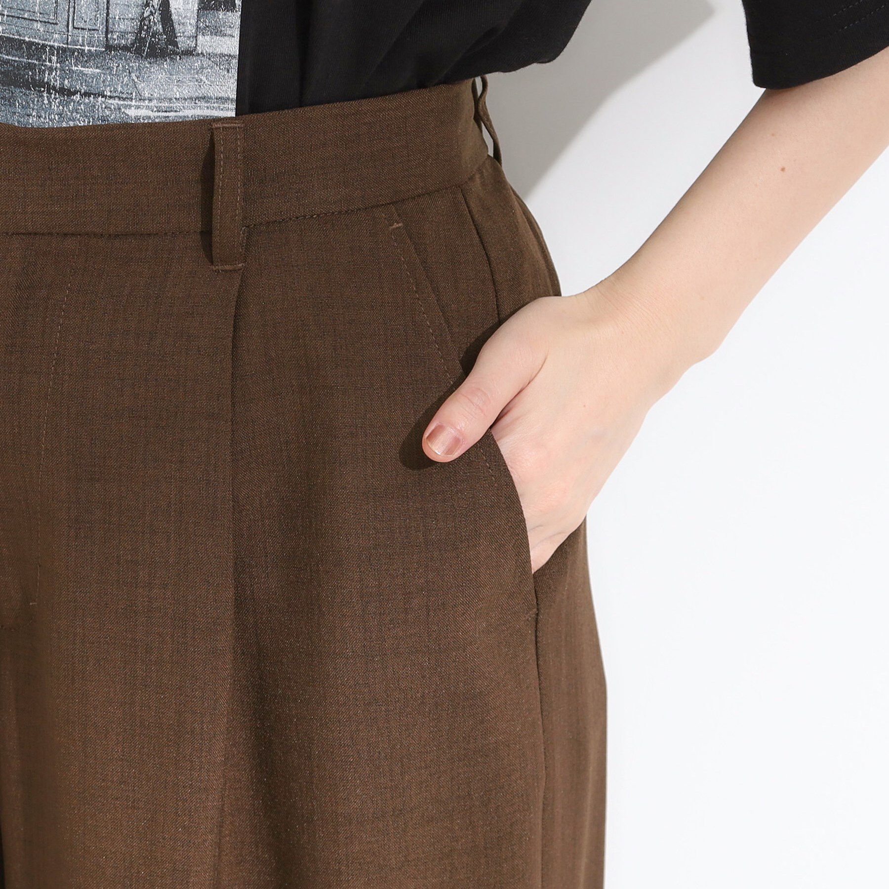 SHOO･LA･RUE「【セットアップ可】さらりと軽やか 麻調ゆるカーブパンツ」|その他|