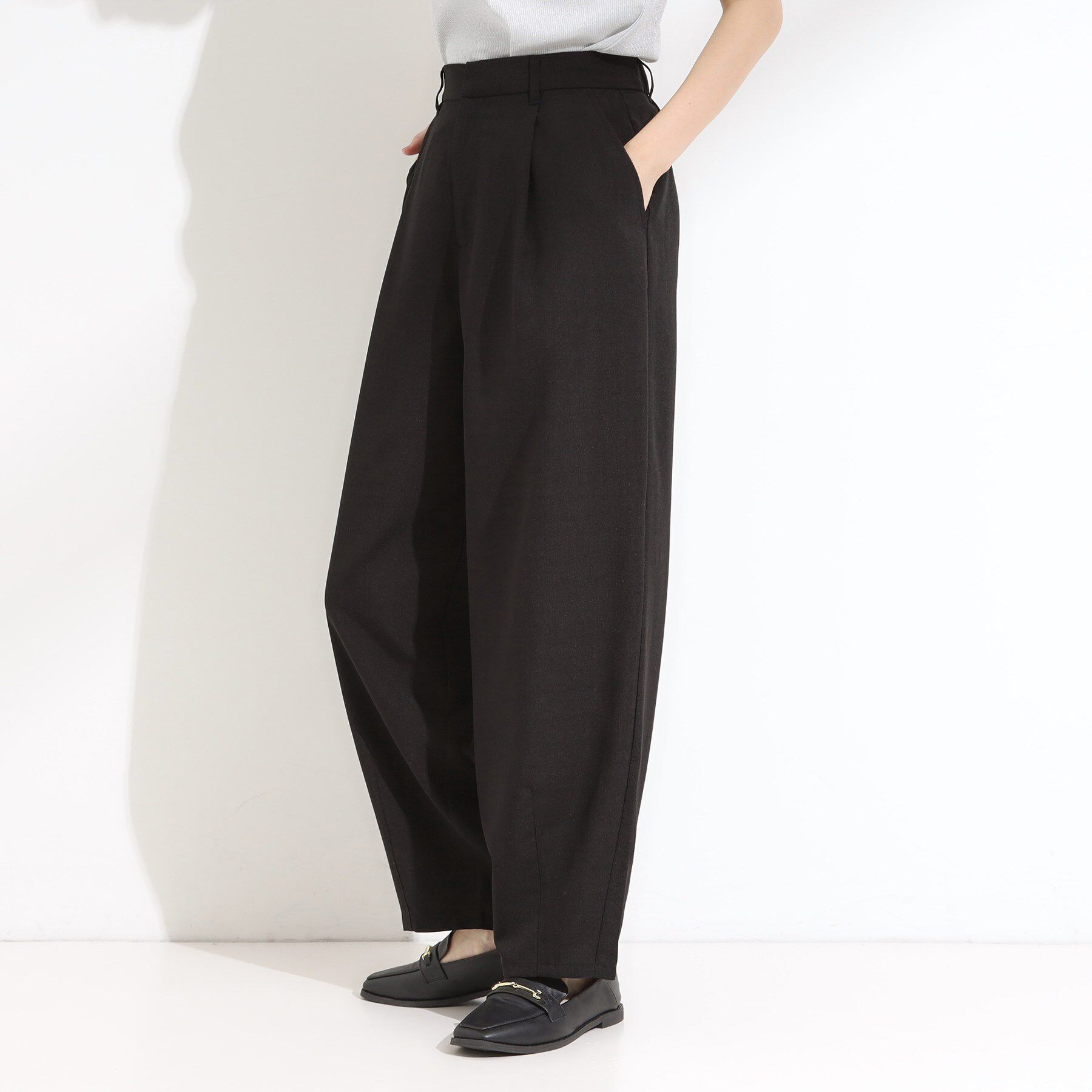 SHOO･LA･RUE「【セットアップ可】さらりと軽やか 麻調ゆるカーブパンツ」|その他|