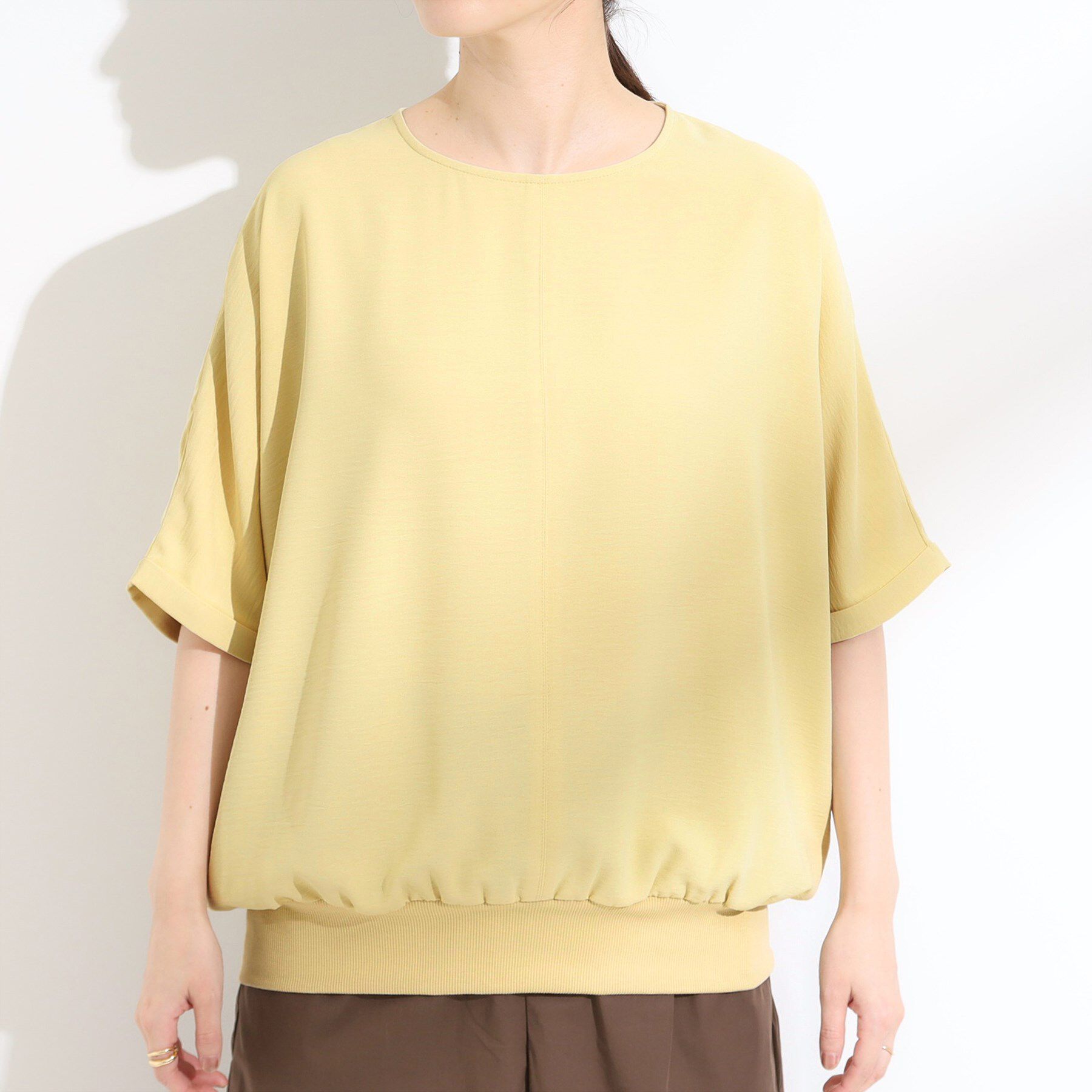 SHOO･LA･RUE「【洗濯後しわになりにくい】さらっとタッチの 5分袖ドルマンブラウス」|シャツ・ブラウス|