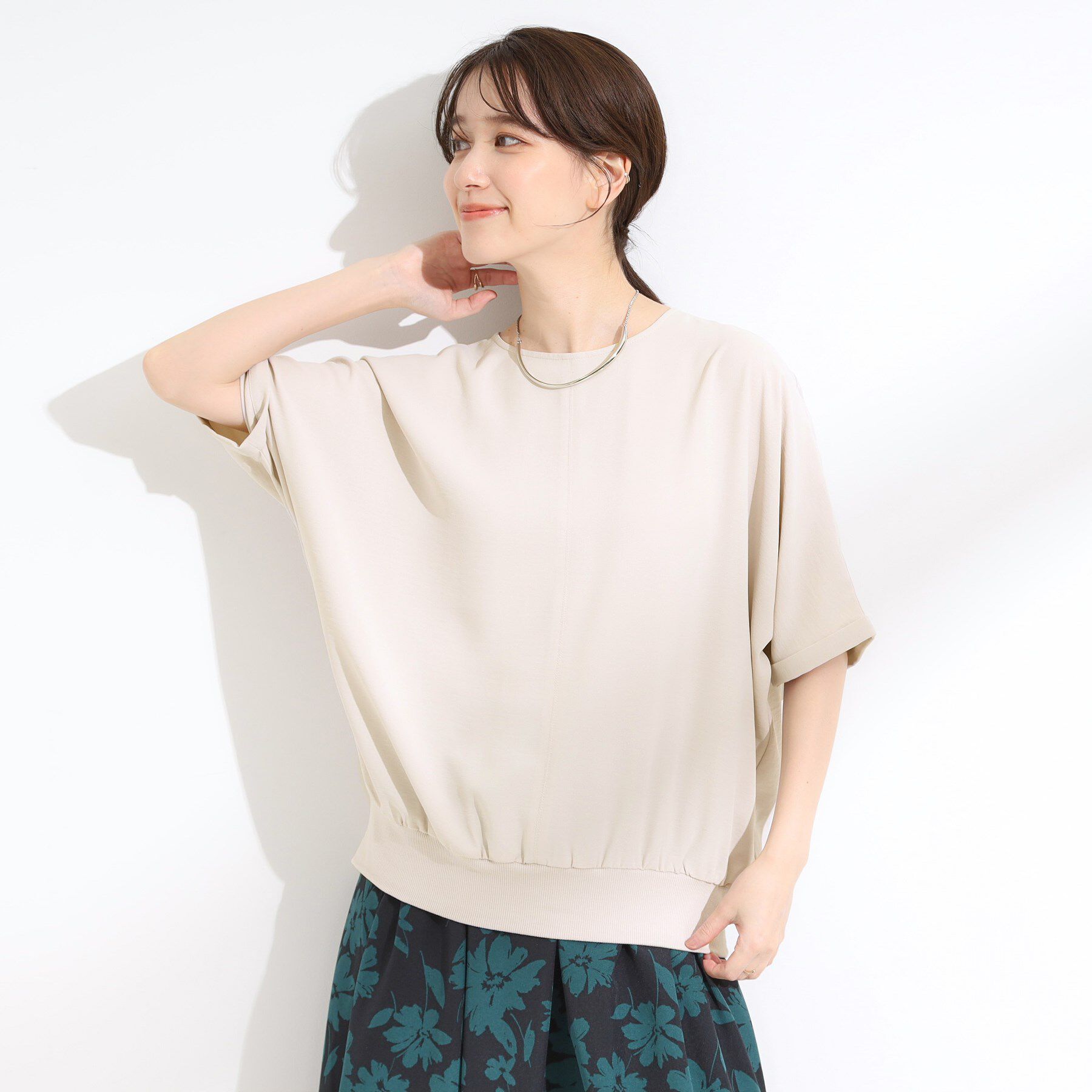 SHOO･LA･RUE「【洗濯後しわになりにくい】さらっとタッチの 5分袖ドルマンブラウス」|シャツ・ブラウス|