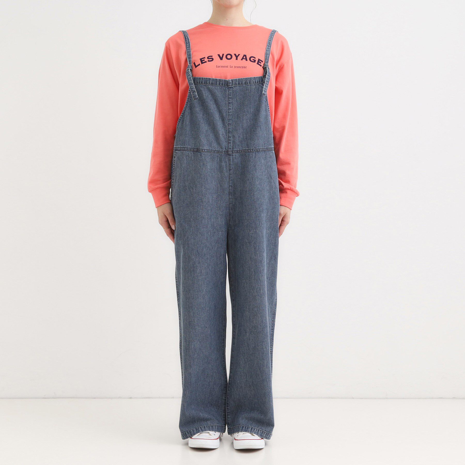 SHOO･LA･RUE「【S-LL】大人のための デニムサロペット」|オールインワン|
