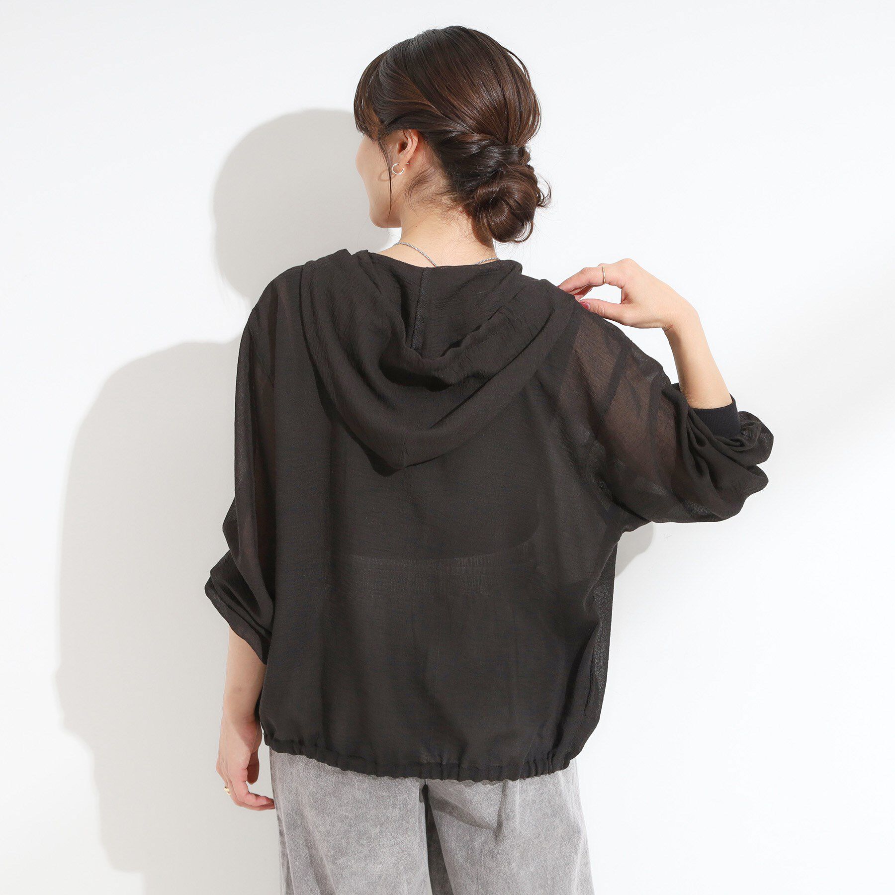 SHOO･LA･RUE「【S-LL】柔らかシアーでこなれるフーディブルゾン」|ブルゾン・スタジャン|