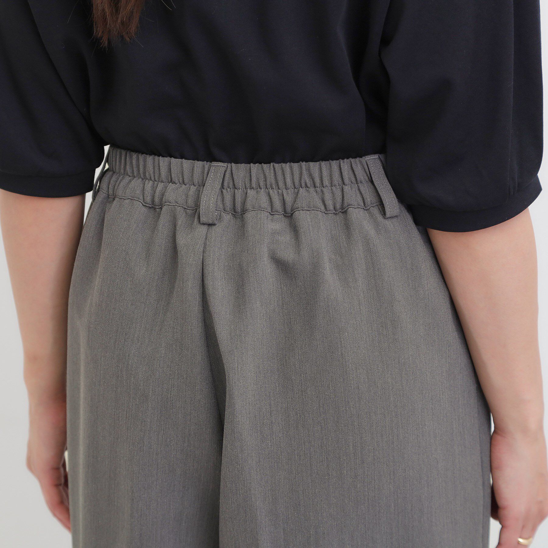 SHOO･LA･RUE「【洗濯機可/S-LL】すっきり上品きれい見え タックワイドパンツ」|その他|