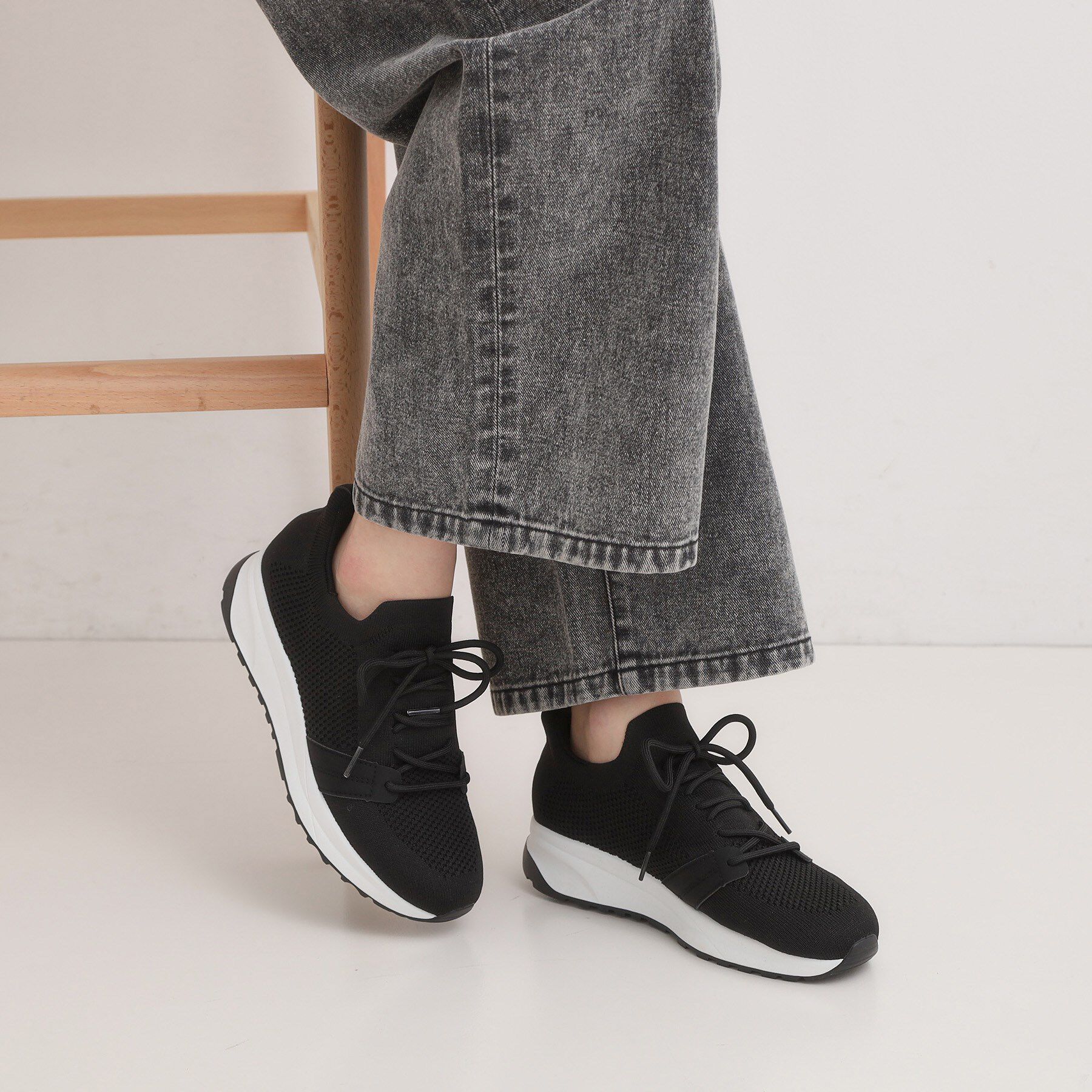 SHOO･LA･RUE「【片手で履ける】洗えるニットスニーカー」|スニーカー|