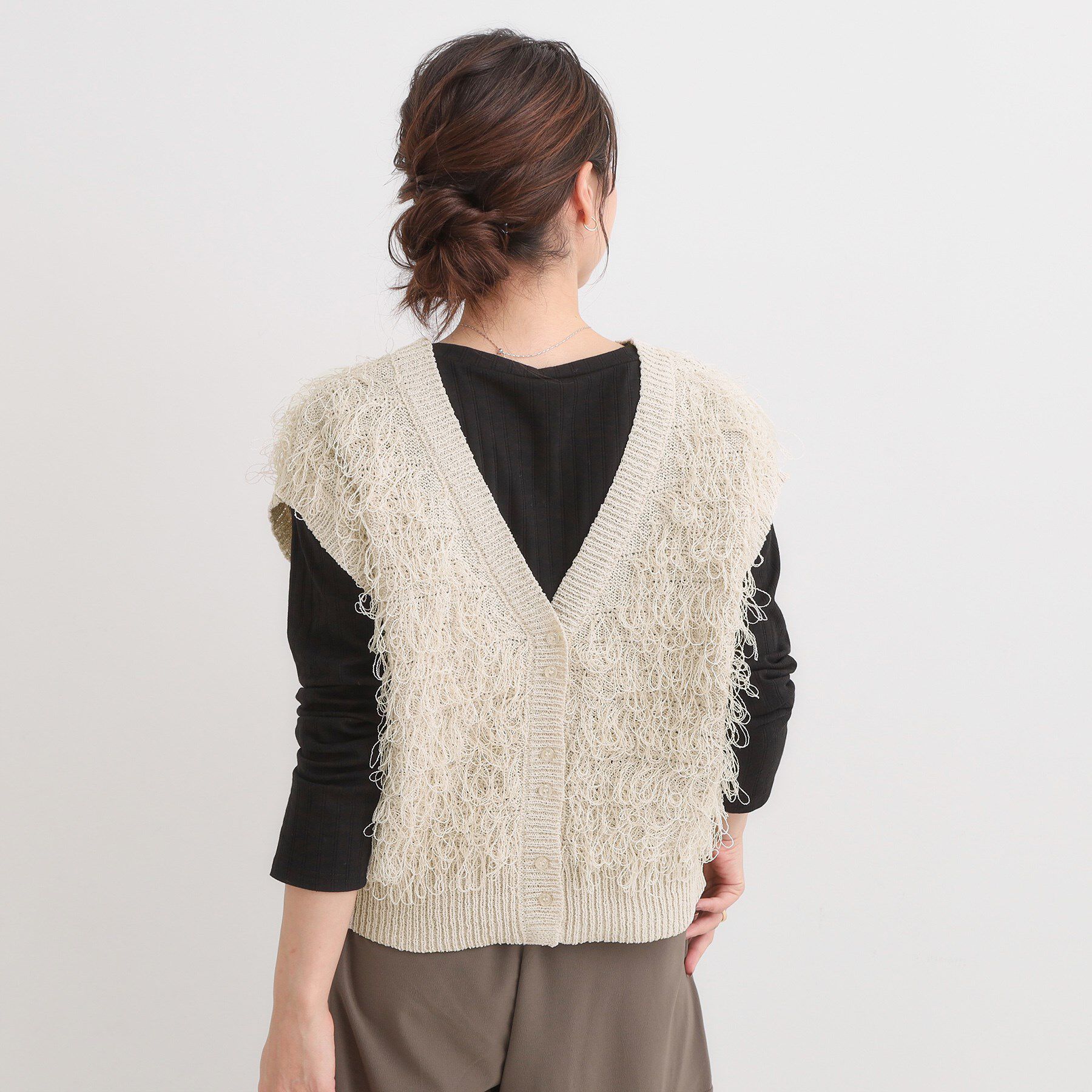 SHOO･LA･RUE「【前後2WAY】着るだけで着映える ループヤーンベスト」|ベスト・ジレ|