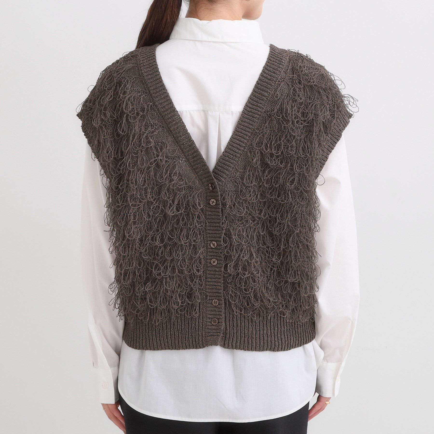 SHOO･LA･RUE「【前後2WAY】着るだけで着映える ループヤーンベスト」|ベスト・ジレ|