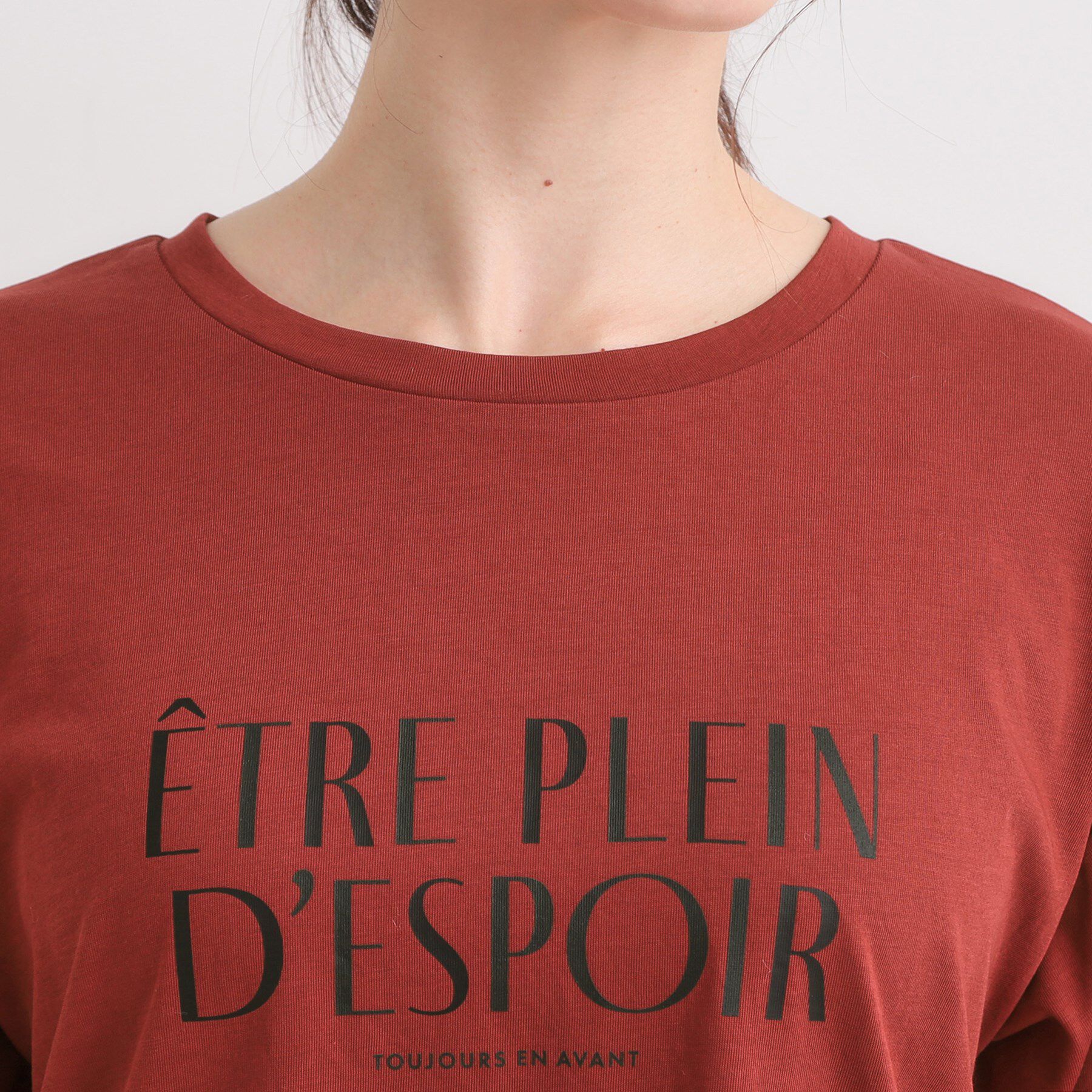 SHOO･LA･RUE「【ひんやり/S-LL】大人の五分袖プリントTシャツ」|Tシャツ・カットソー|