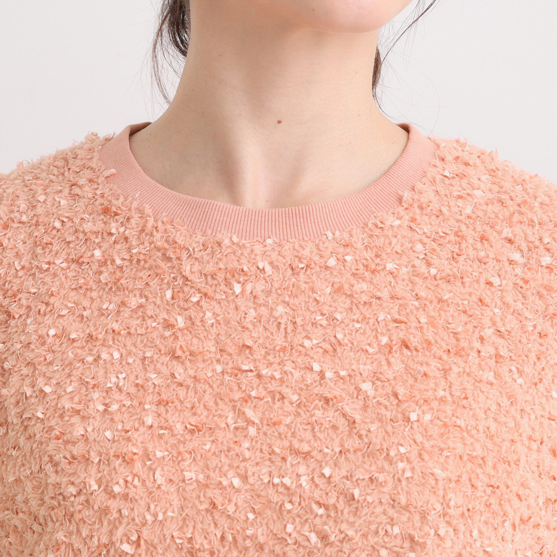 SHOO･LA･RUE「【S-LL】大人も着やすい愛らしさ リボンヤーン半袖トップス」|Tシャツ・カットソー|