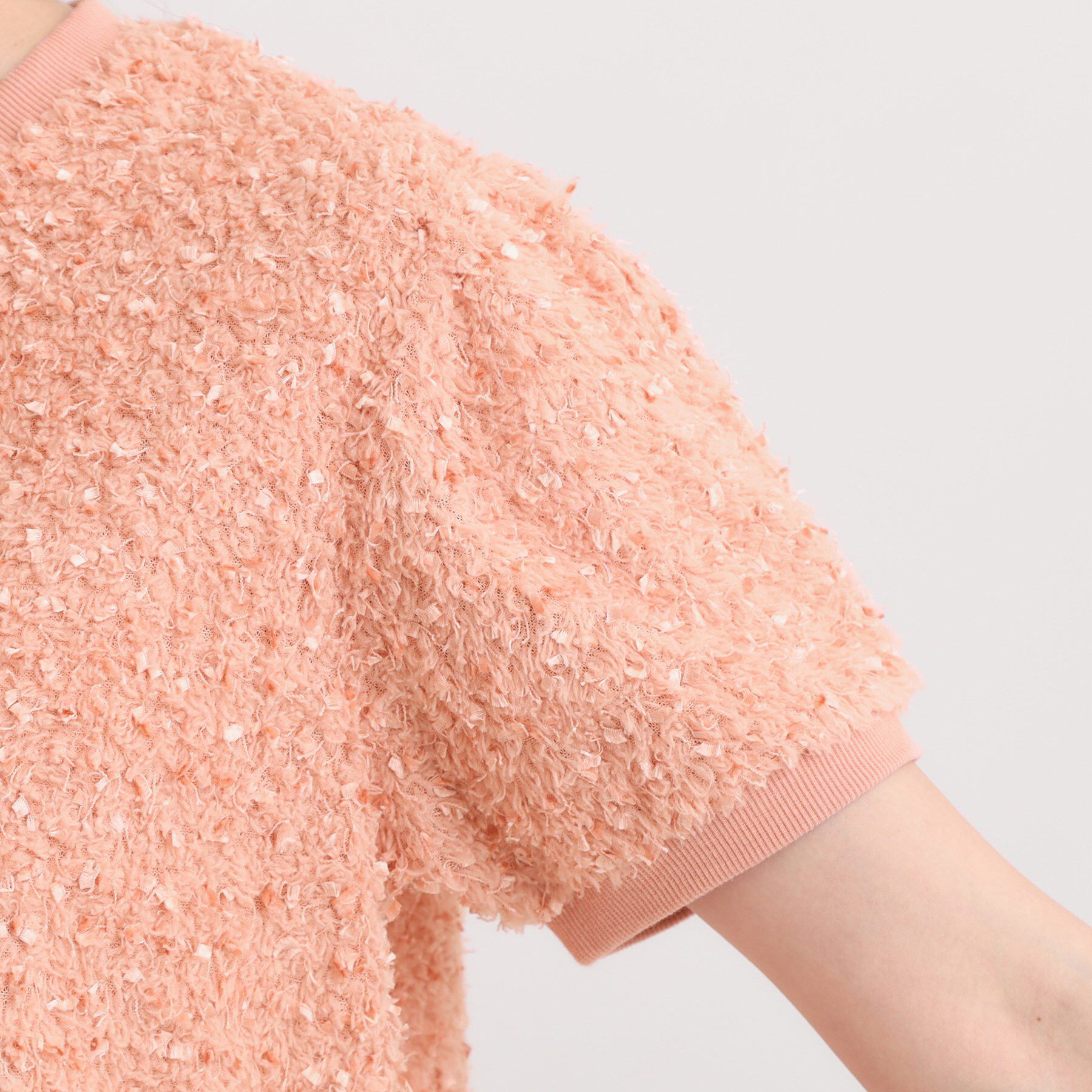 SHOO･LA･RUE「【S-LL】大人も着やすい愛らしさ リボンヤーン半袖トップス」|Tシャツ・カットソー|