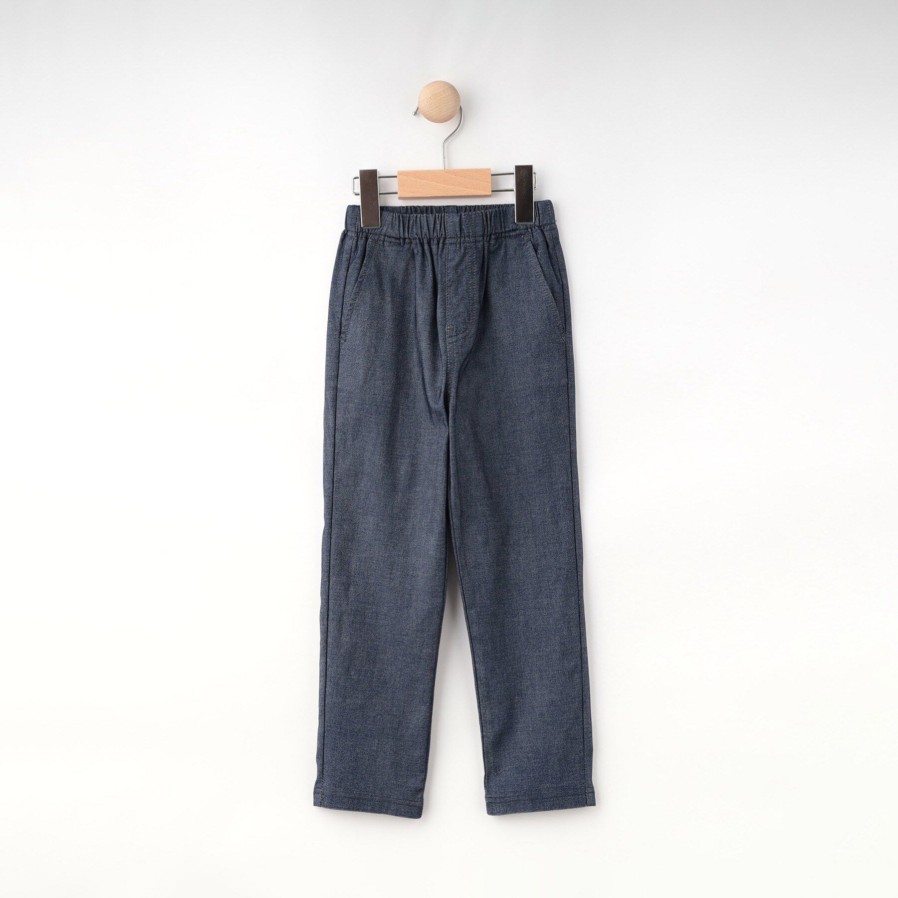 SHOO･LA･RUE「【100-150cm/ストレッチ】シンプルだから使いやすい ストレートパンツ」|その他|ブルー(693)