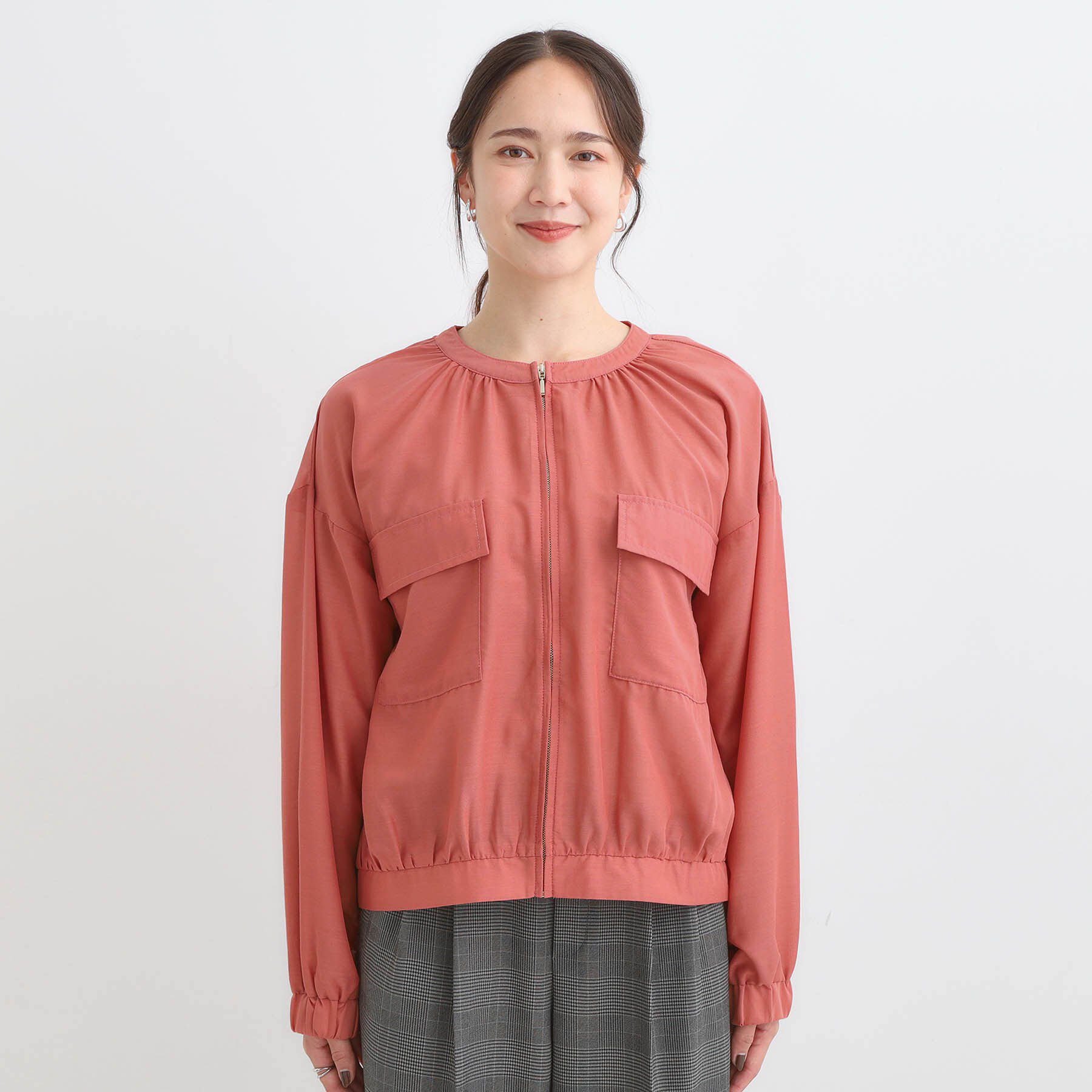 SHOO･LA･RUE「【S-LL】寒暖差のある時期に 大人上品なシアーブルゾン」|ブルゾン・スタジャン|