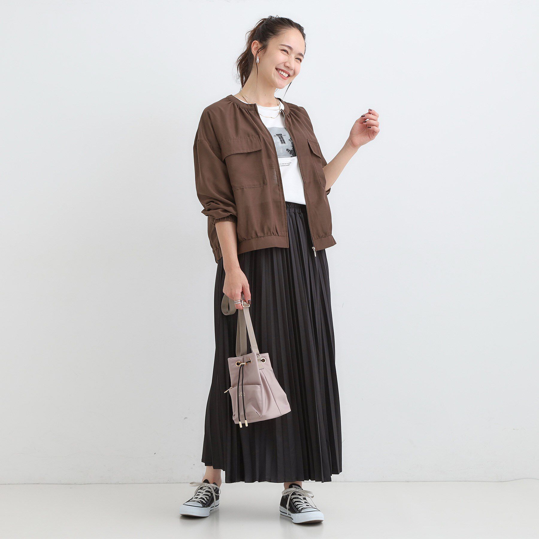 SHOO･LA･RUE「【S-LL】寒暖差のある時期に 大人上品なシアーブルゾン」|ブルゾン・スタジャン|