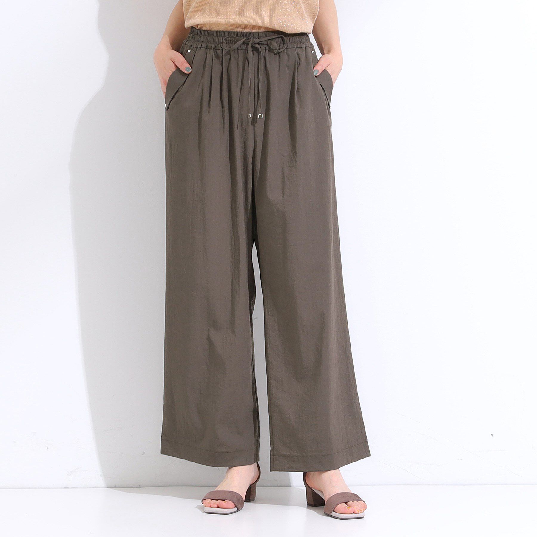 SHOO･LA･RUE「【着丈選べる】触れる度ひんやり ゆるきれい イージーワイドパンツ」|その他|