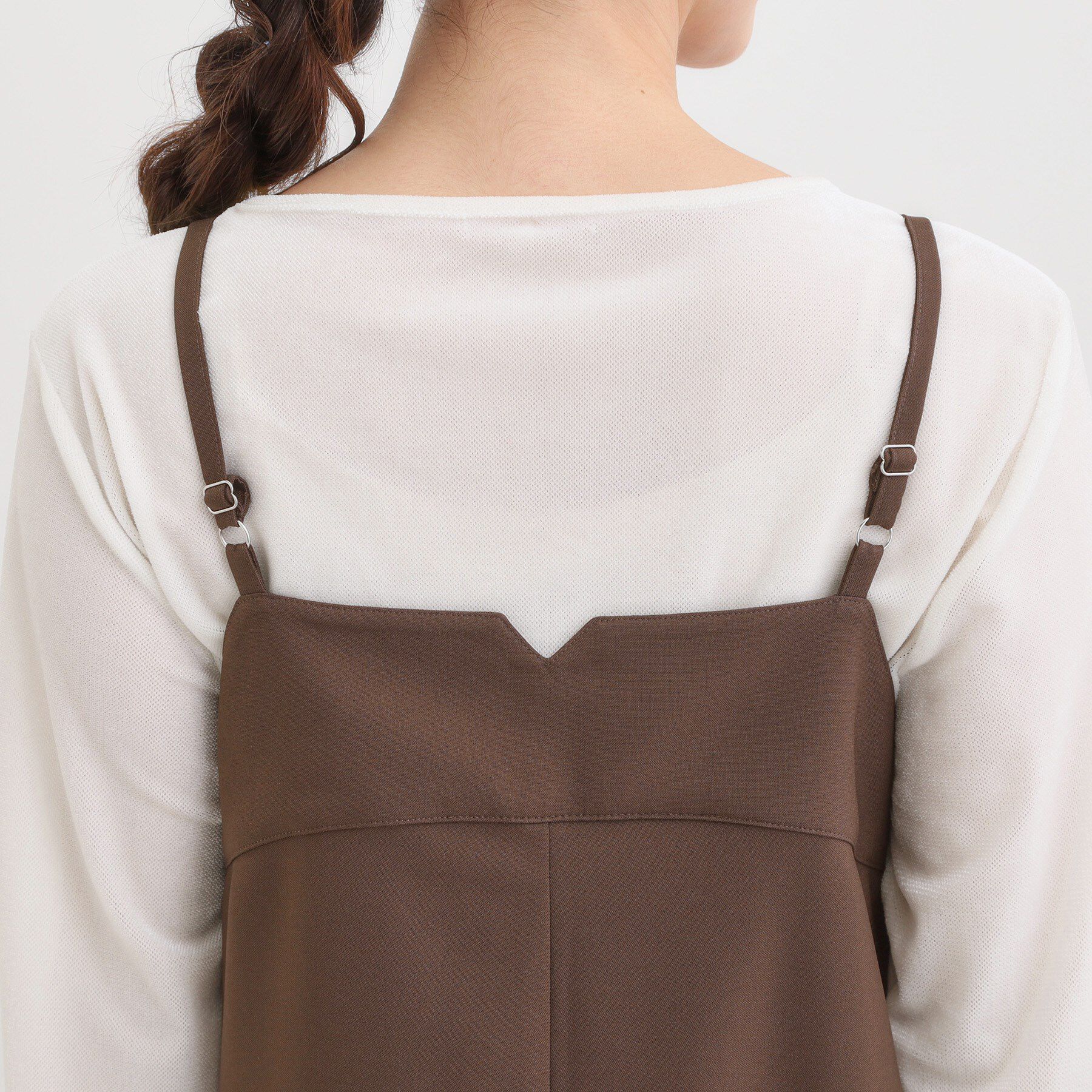 SHOO･LA･RUE「【S-LL】大人カジュアルに ベアトップ風 キャミサロペット」|オールインワン|