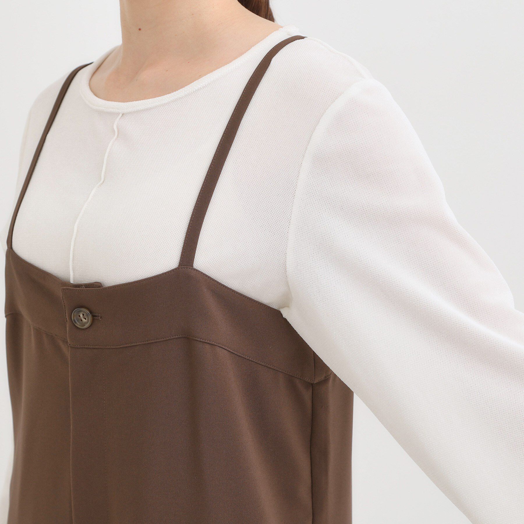 SHOO･LA･RUE「【S-LL】大人カジュアルに ベアトップ風 キャミサロペット」|オールインワン|