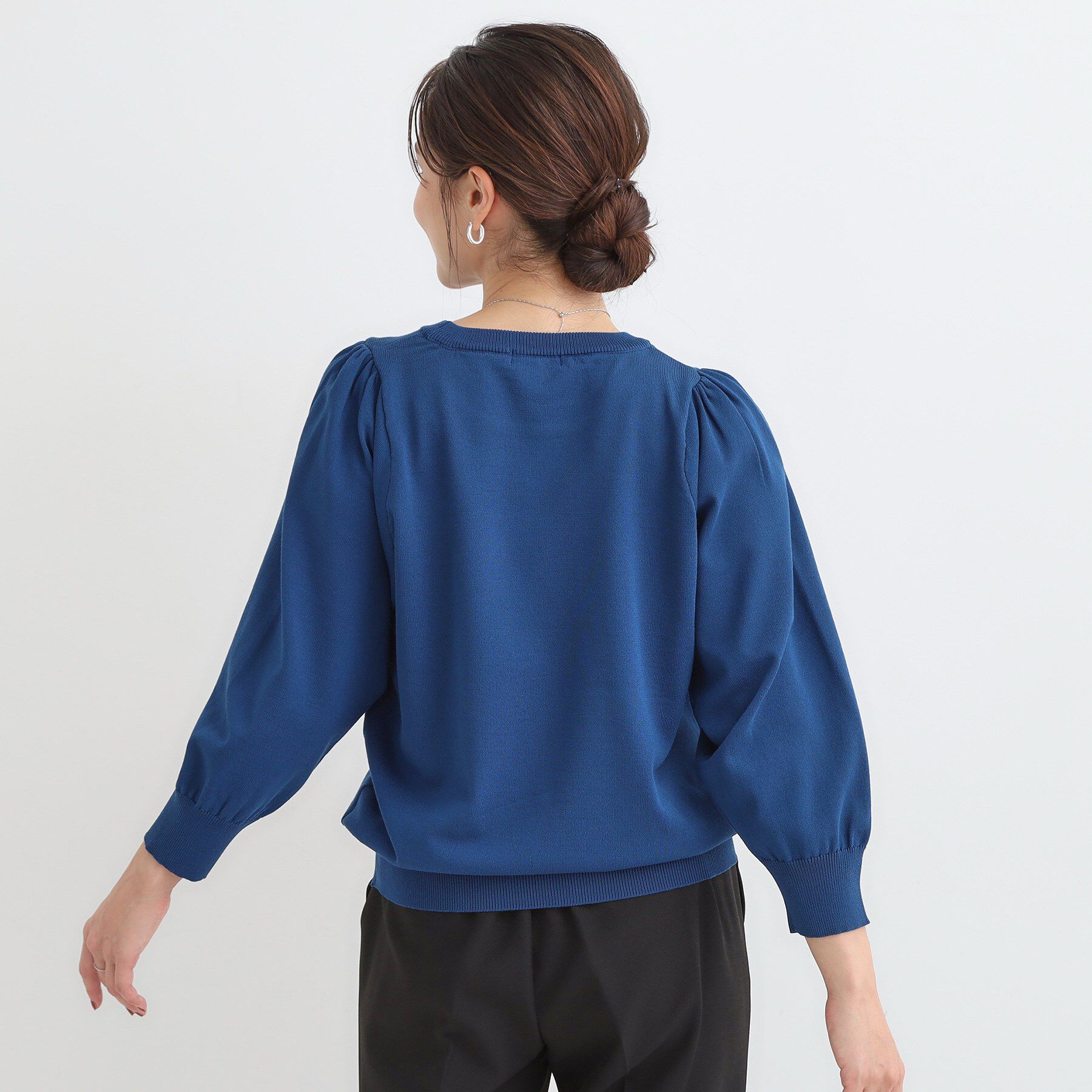 SHOO･LA･RUE「【洗濯機可/S-LL/アンサンブル可】8分袖で手元を華奢に魅せる さらっとタッチニット」|ニット・セーター|