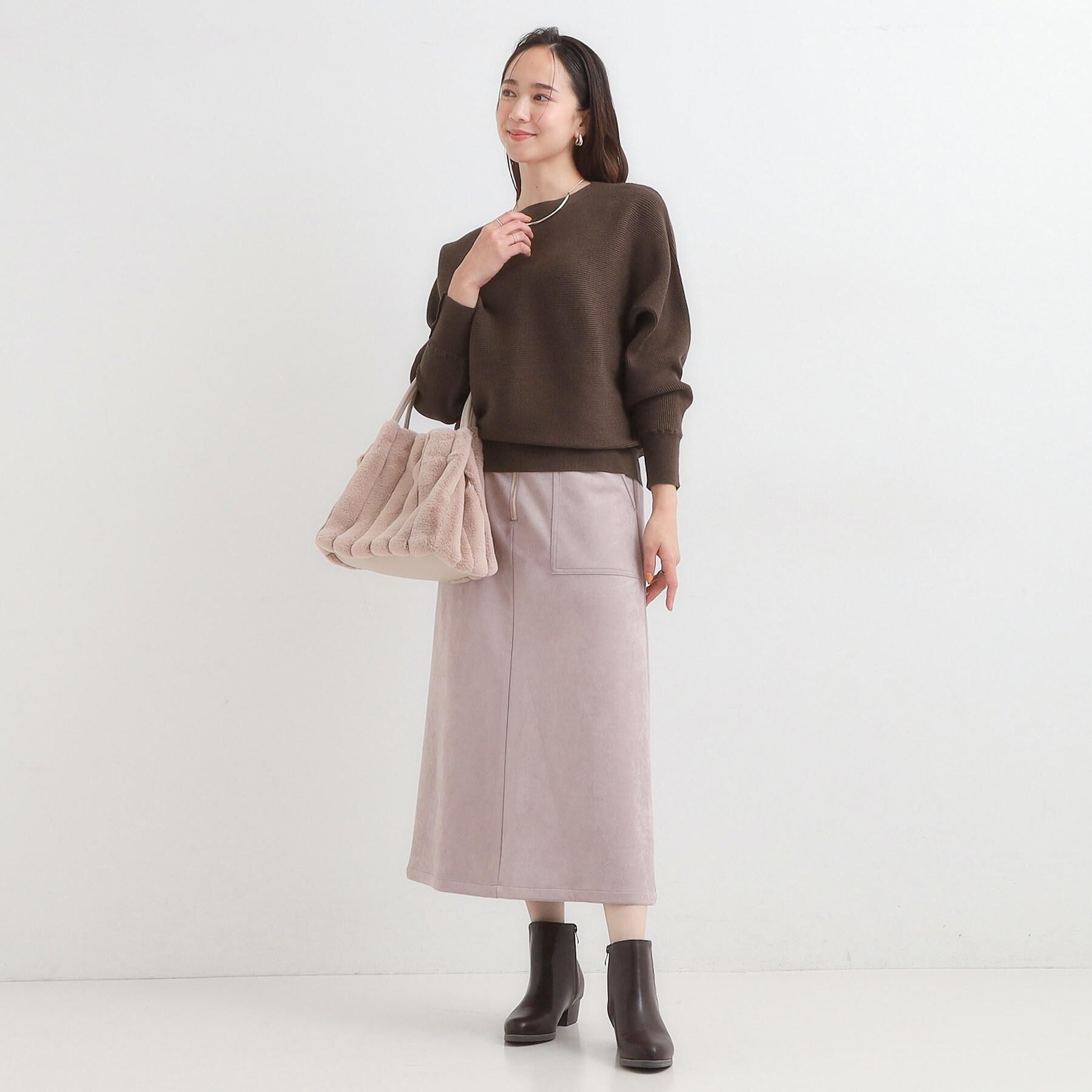 SHOO･LA･RUE「【洗濯機可】上品できれい見え フェイクスエード ナロースカート」|スカート|