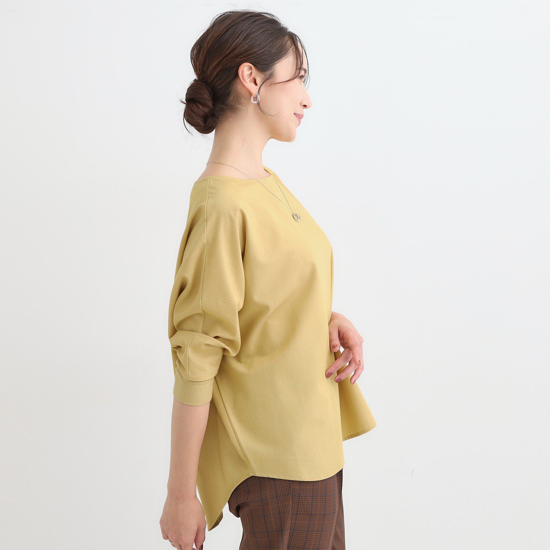 SHOO･LA･RUE「【洗濯後しわになりにくい】1枚でサマ見え 8分袖ドルマンブラウス」|シャツ・ブラウス|