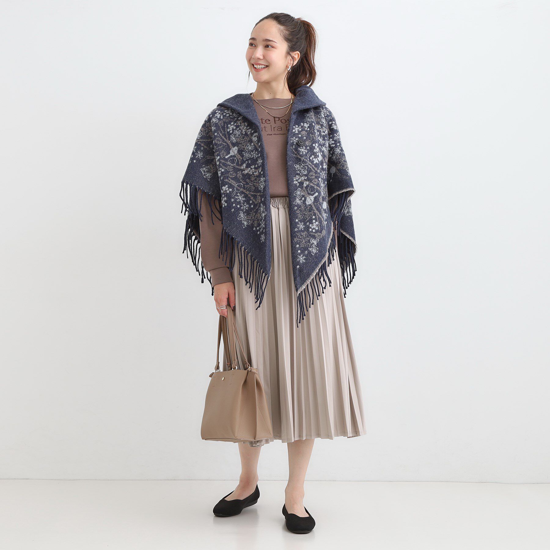 SHOO･LA･RUE「【リバーシブル】心もほっこり アニマル柄ポンチョ」|ポンチョ・ケープ|