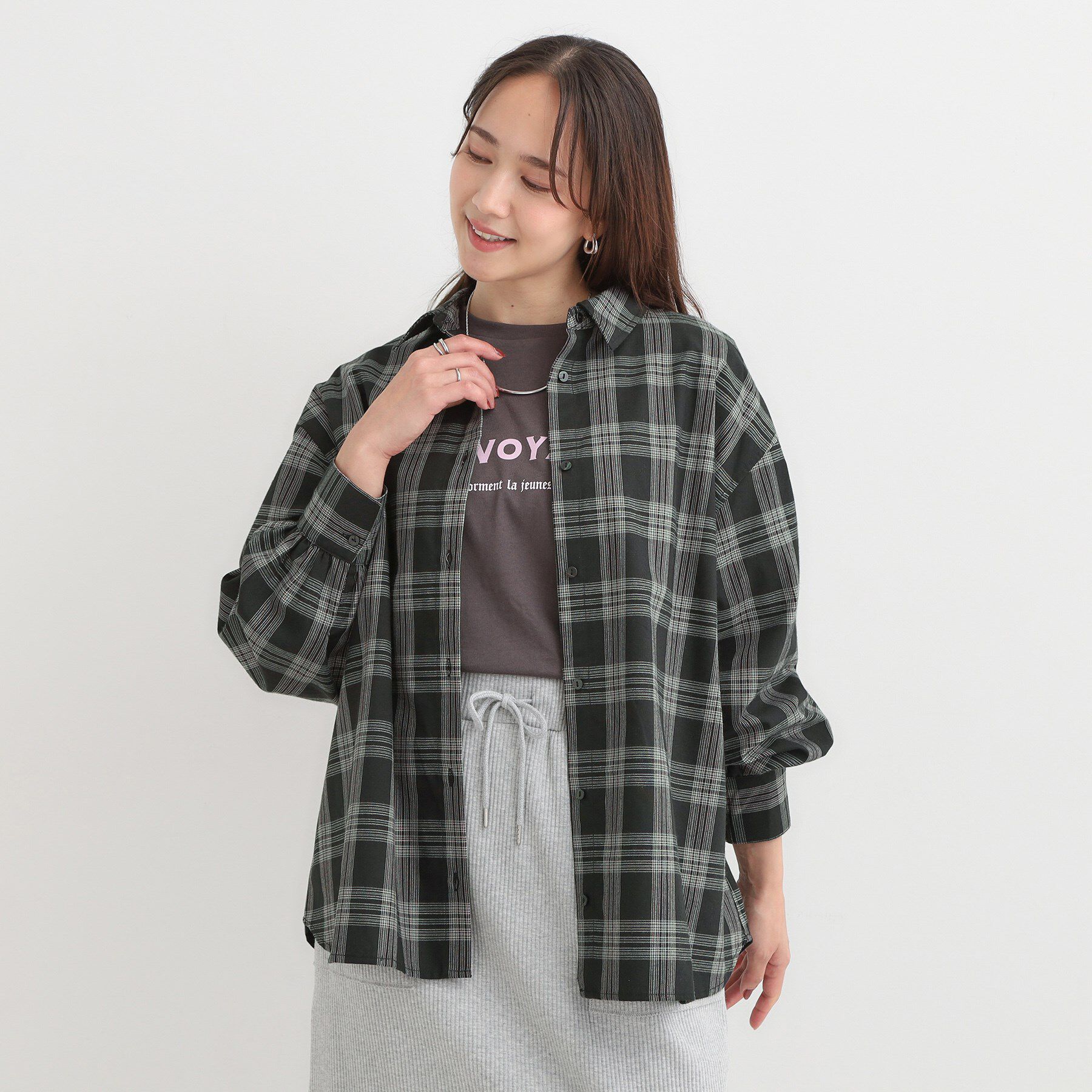 SHOO･LA･RUE「【着丈選べる】オーバーサイズのチェックシャツ」|シャツ・ブラウス|