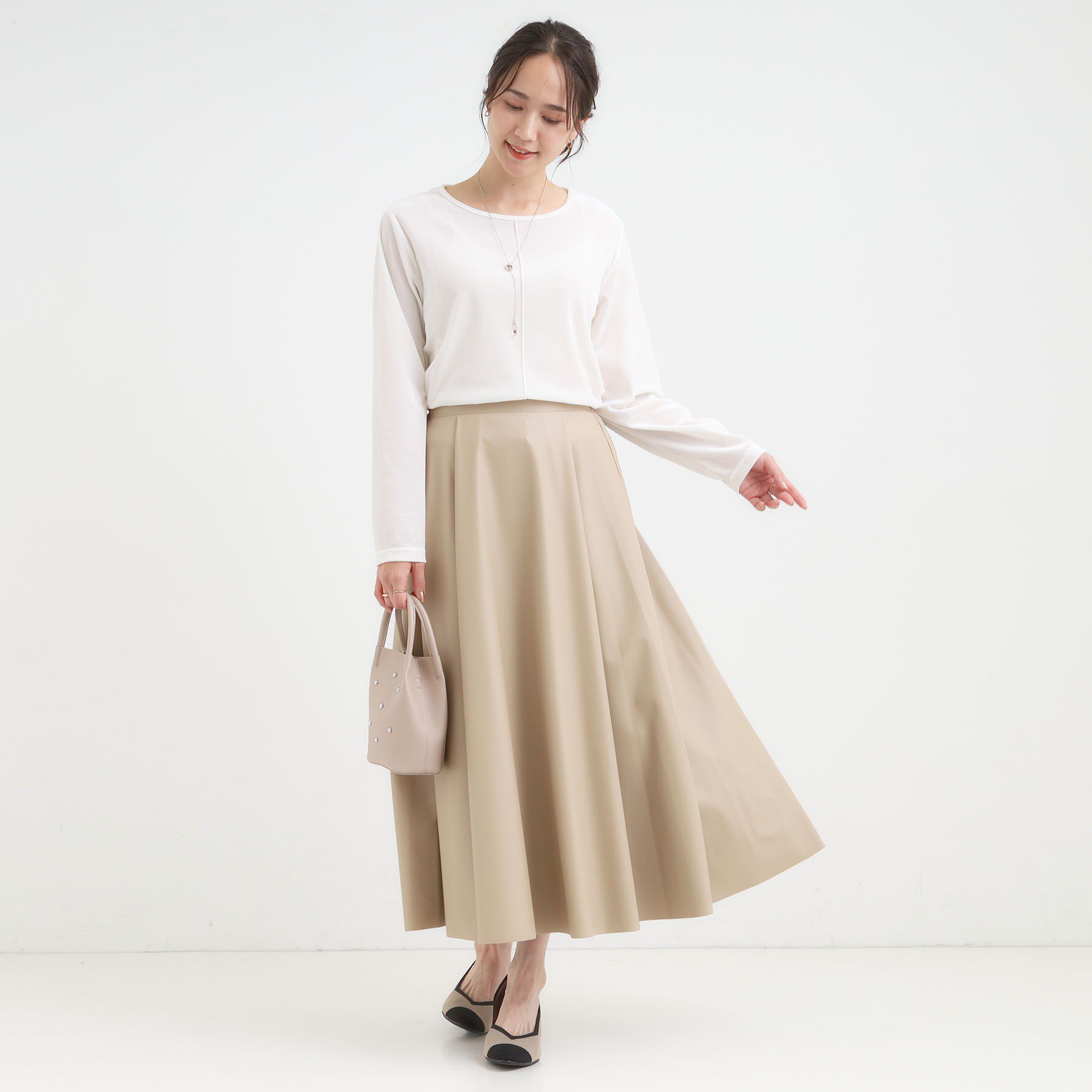 SHOO･LA･RUE「【洗える/S-LL】上品見え ベロア調シアートップス」|Tシャツ・カットソー|