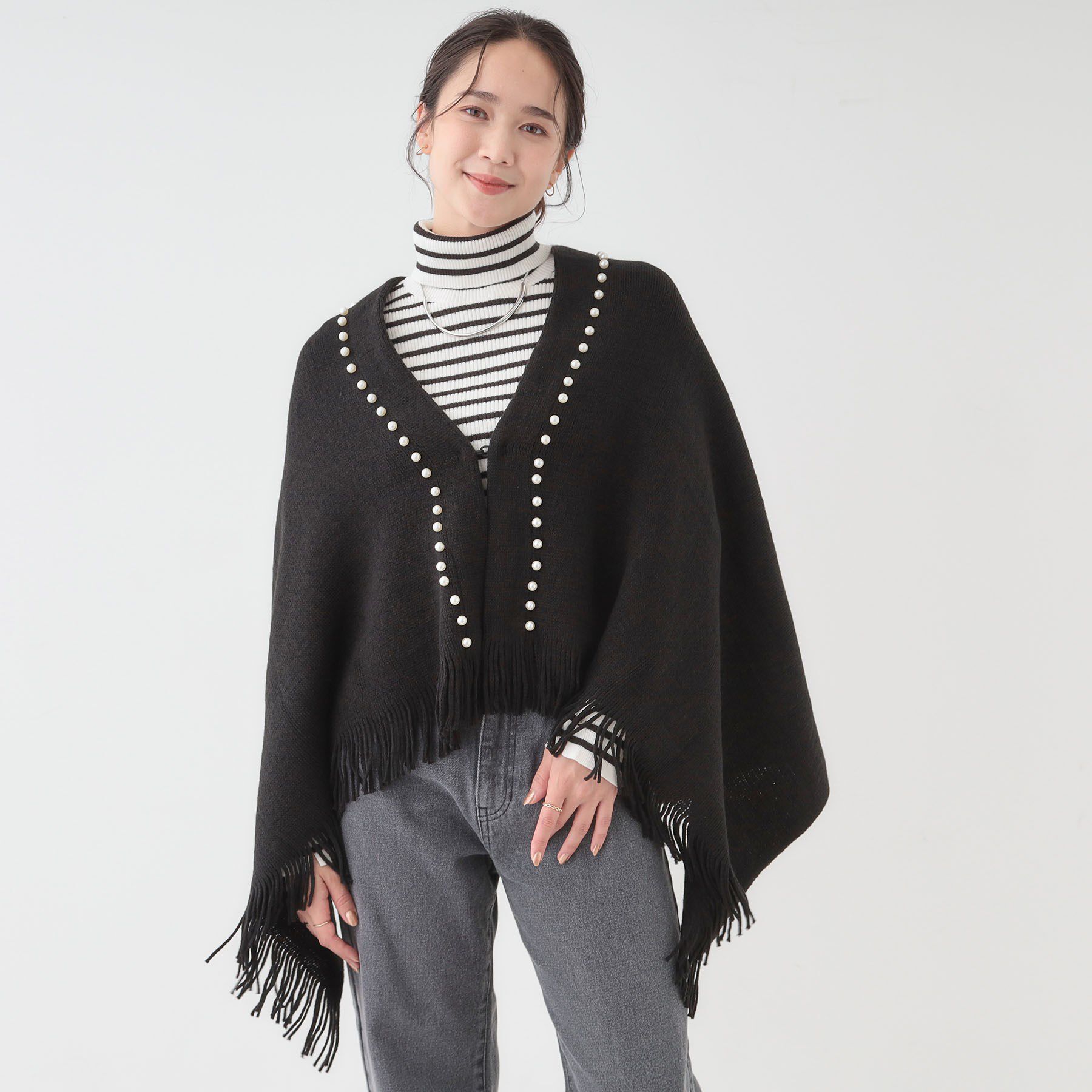 SHOO･LA･RUE「パール調ラインケープ」|その他|