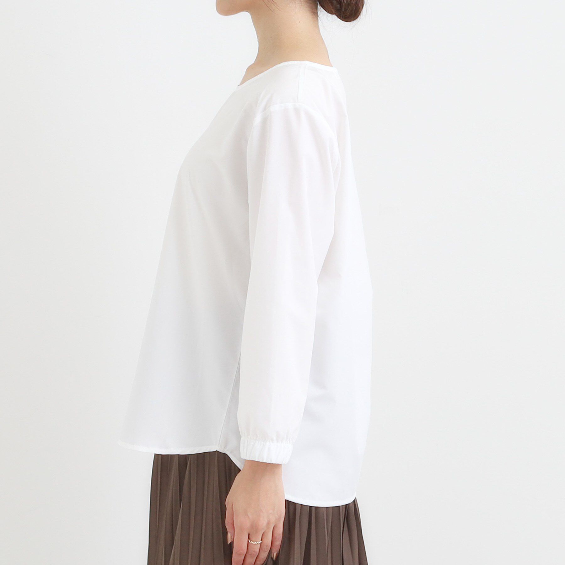 SHOO･LA･RUE「【2点セット/S-LL】着回しいろいろ 編み柄ベスト&times;ブラウス」|ニット・セーター|