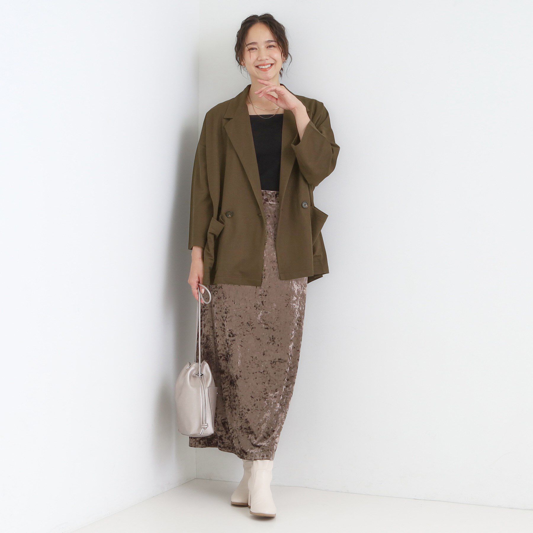 SHOO･LA･RUE「【S-LL/ひんやり】さらっとしたタッチが心地よい ダブルブレストジャケット」|テーラードジャケット|