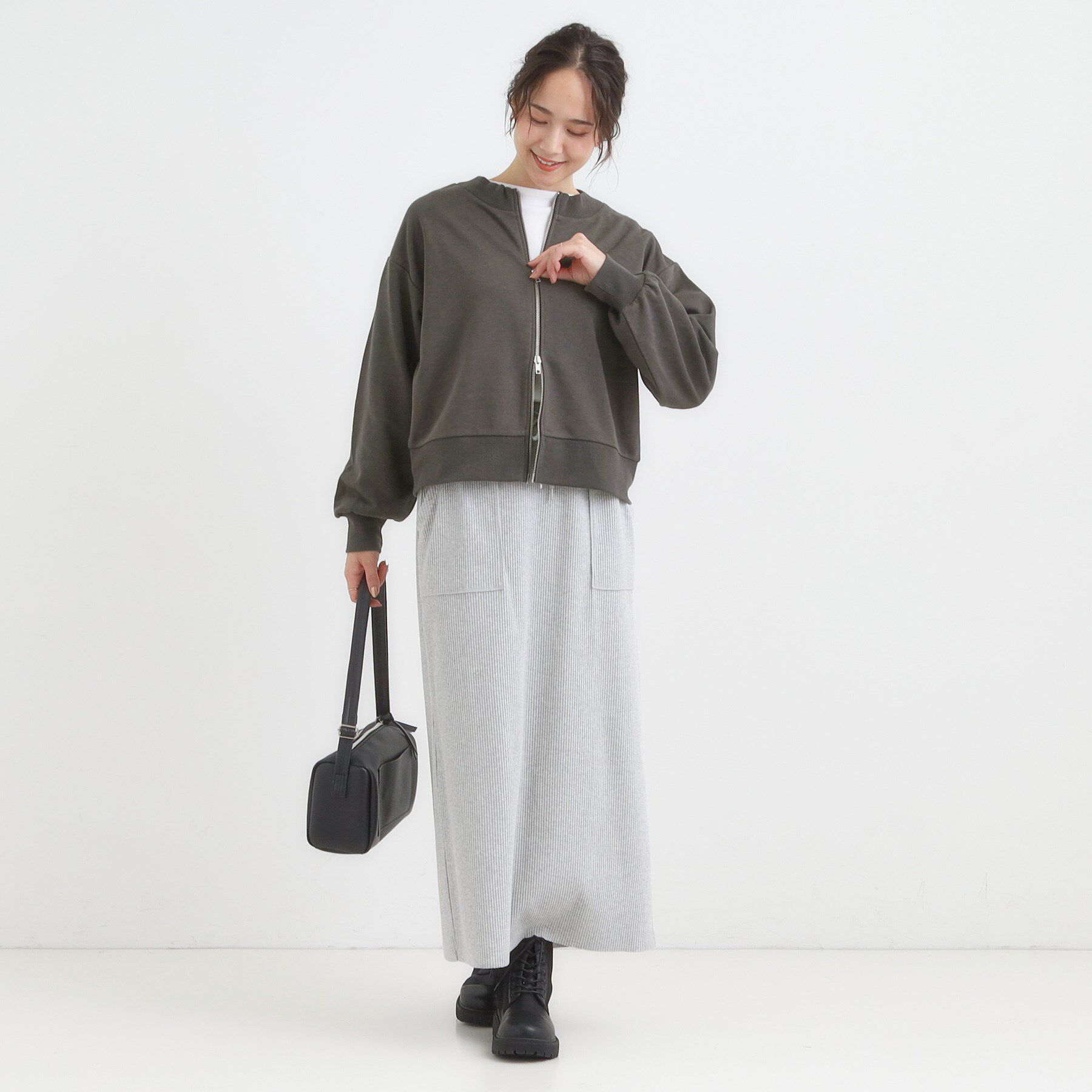 SHOO･LA･RUE「【前後2WAY】ボートネックダブルジップカーディガン」|カーディガン|