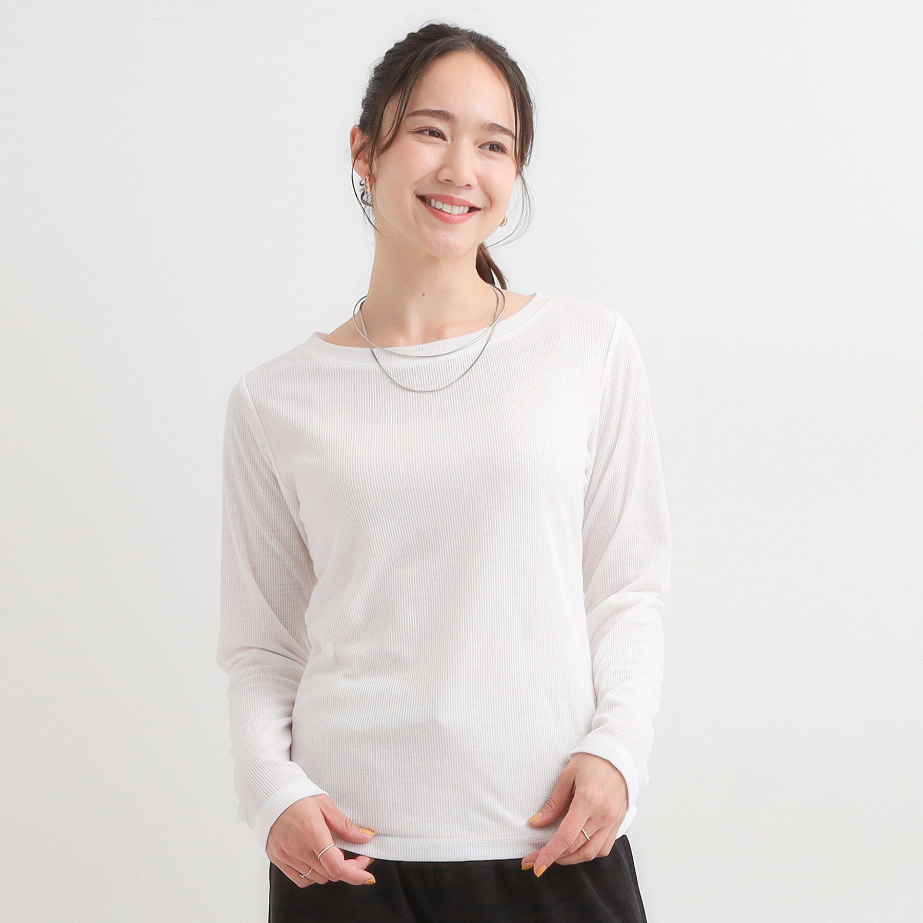 SHOO･LA･RUE「【洗濯機可/S-LL】毎日コーデに シアーテレコロンT」|Tシャツ・カットソー|