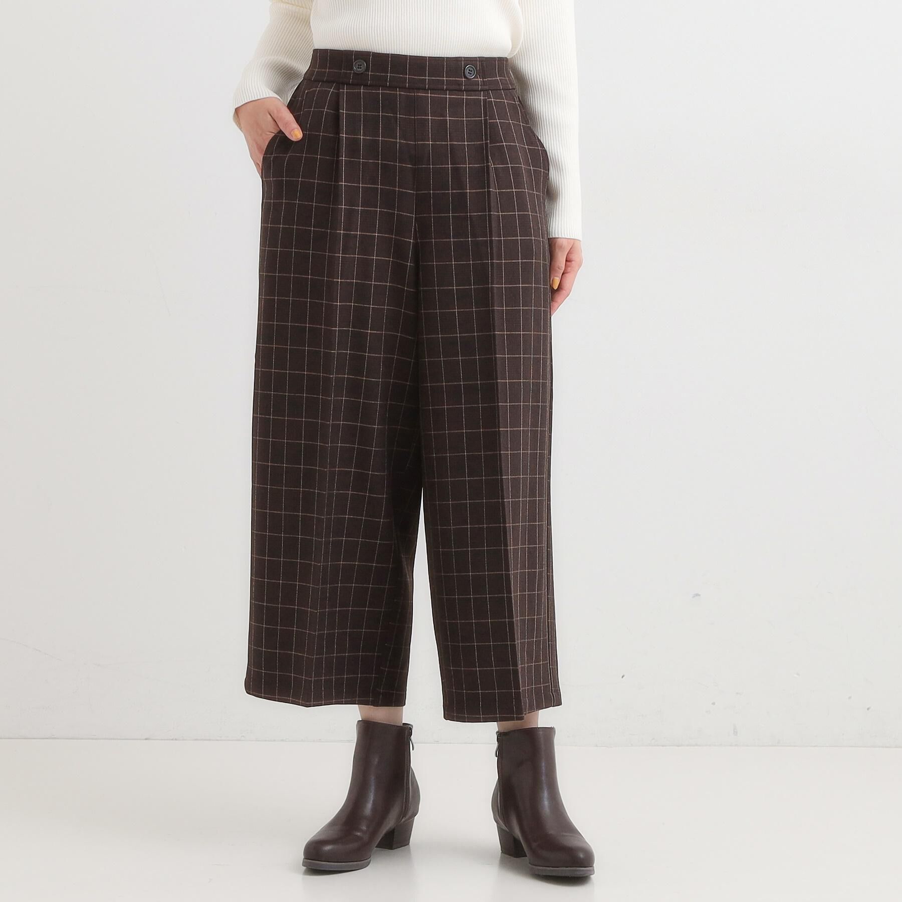 SHOO･LA･RUE「【着丈選べる】大人のきれいめスタイルに ウールフィール ワイドパンツ」|その他|