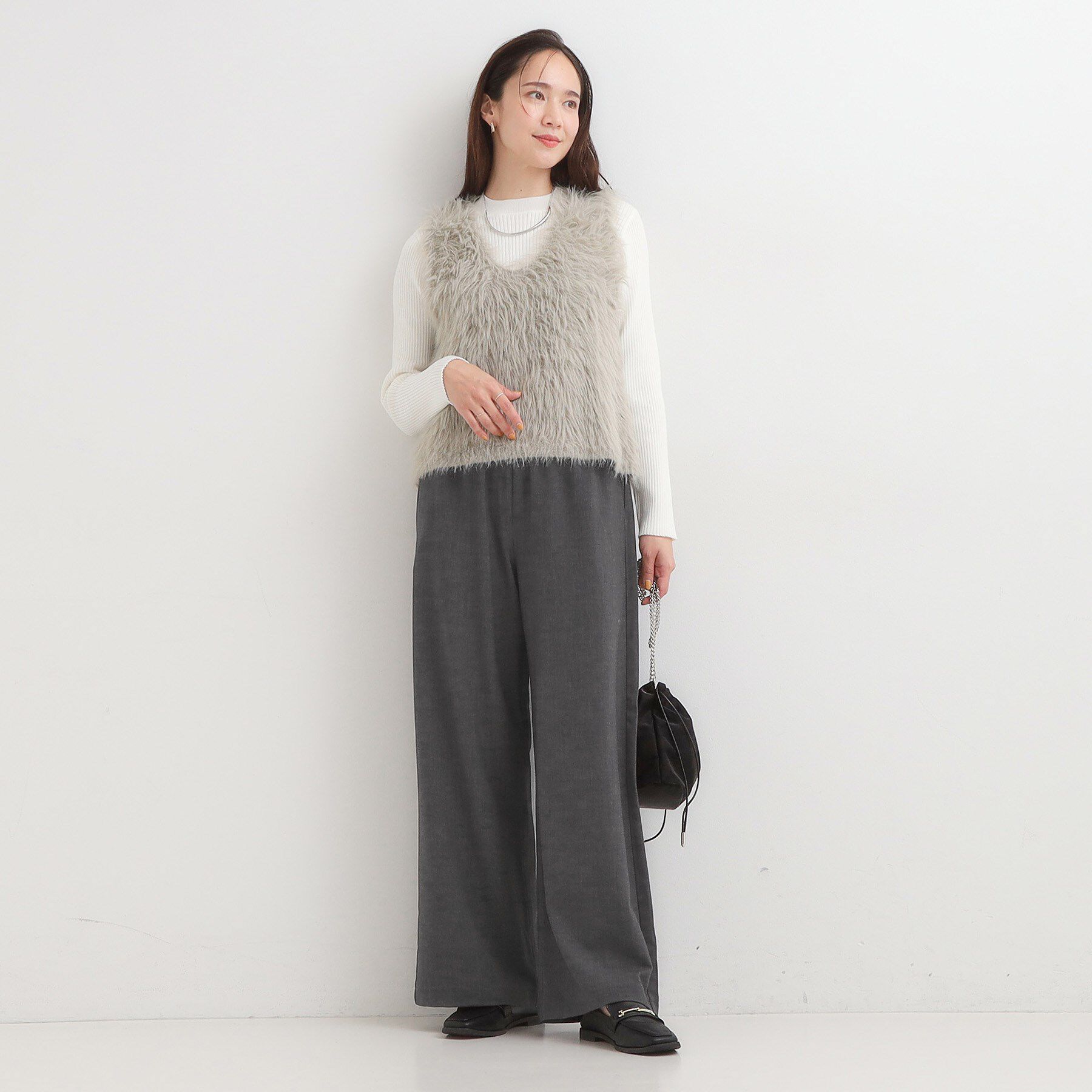 SHOO･LA･RUE「【S-LL/体型カバー】上品なとろみが魅力 イージーワイドパンツ」|その他|