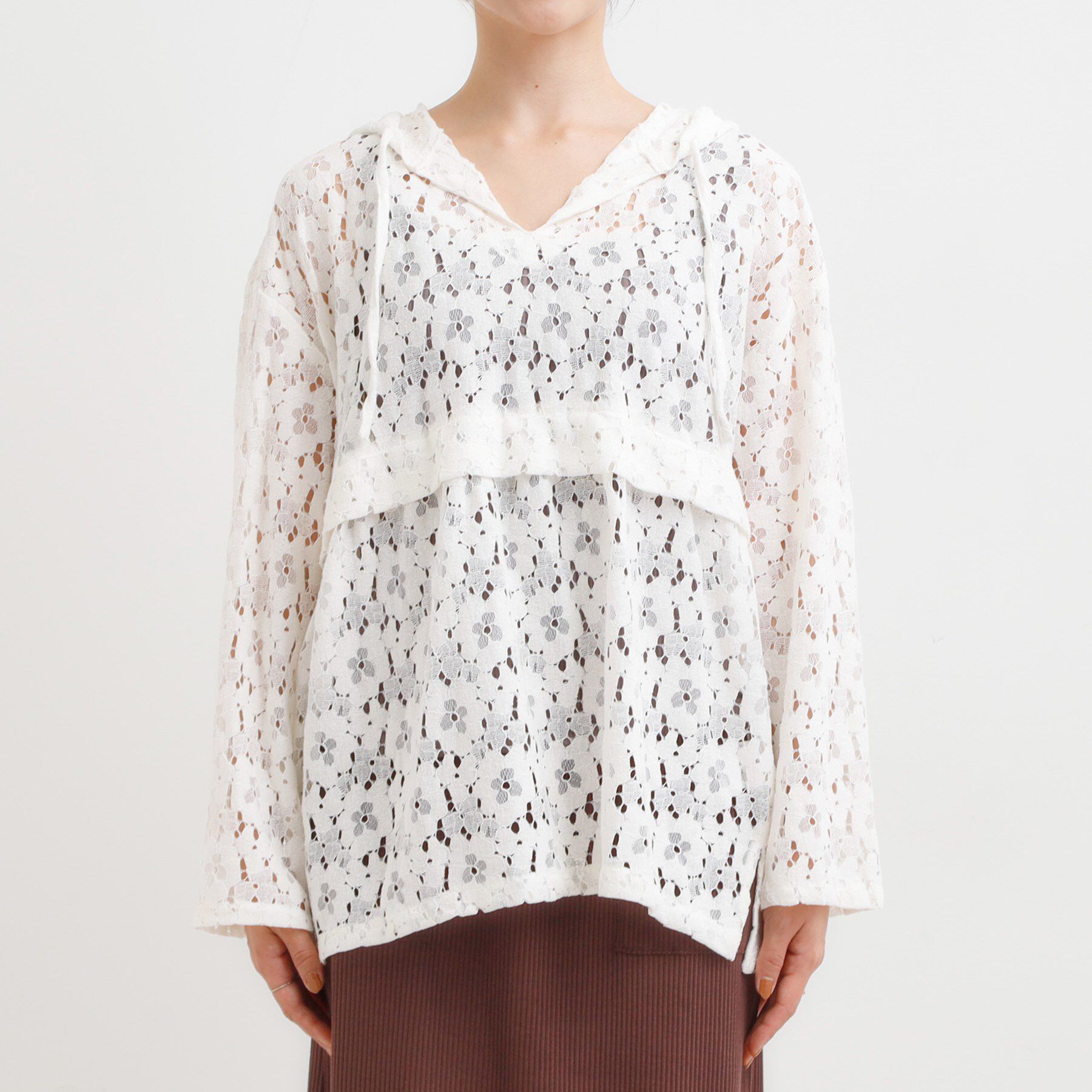 SHOO･LA･RUE「レースフーディプルオーバー」|シャツ・ブラウス|