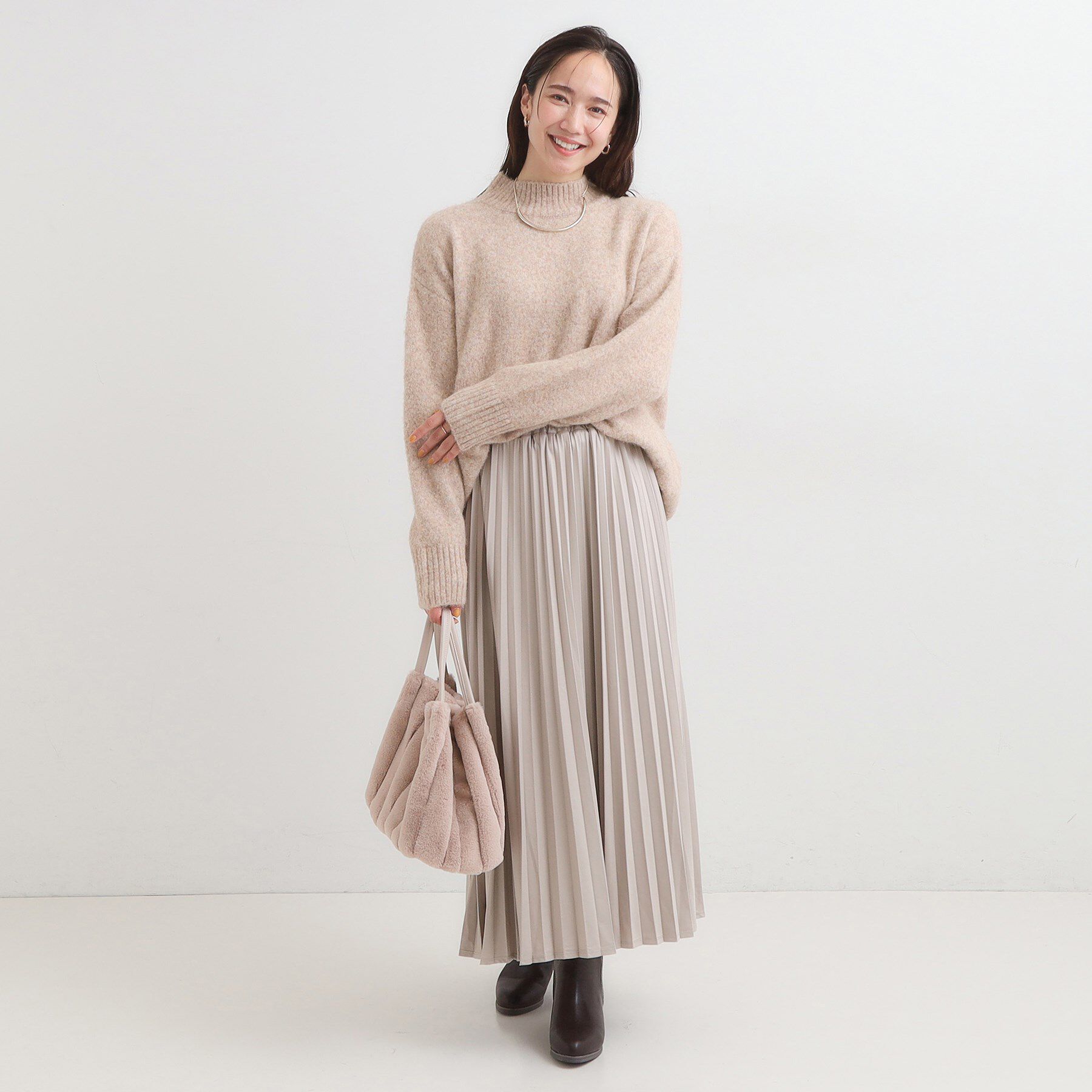 SHOO･LA･RUE「【洗濯機可/S-LL】インせず着られる ふわふわハイネックニット」|ニット・セーター|