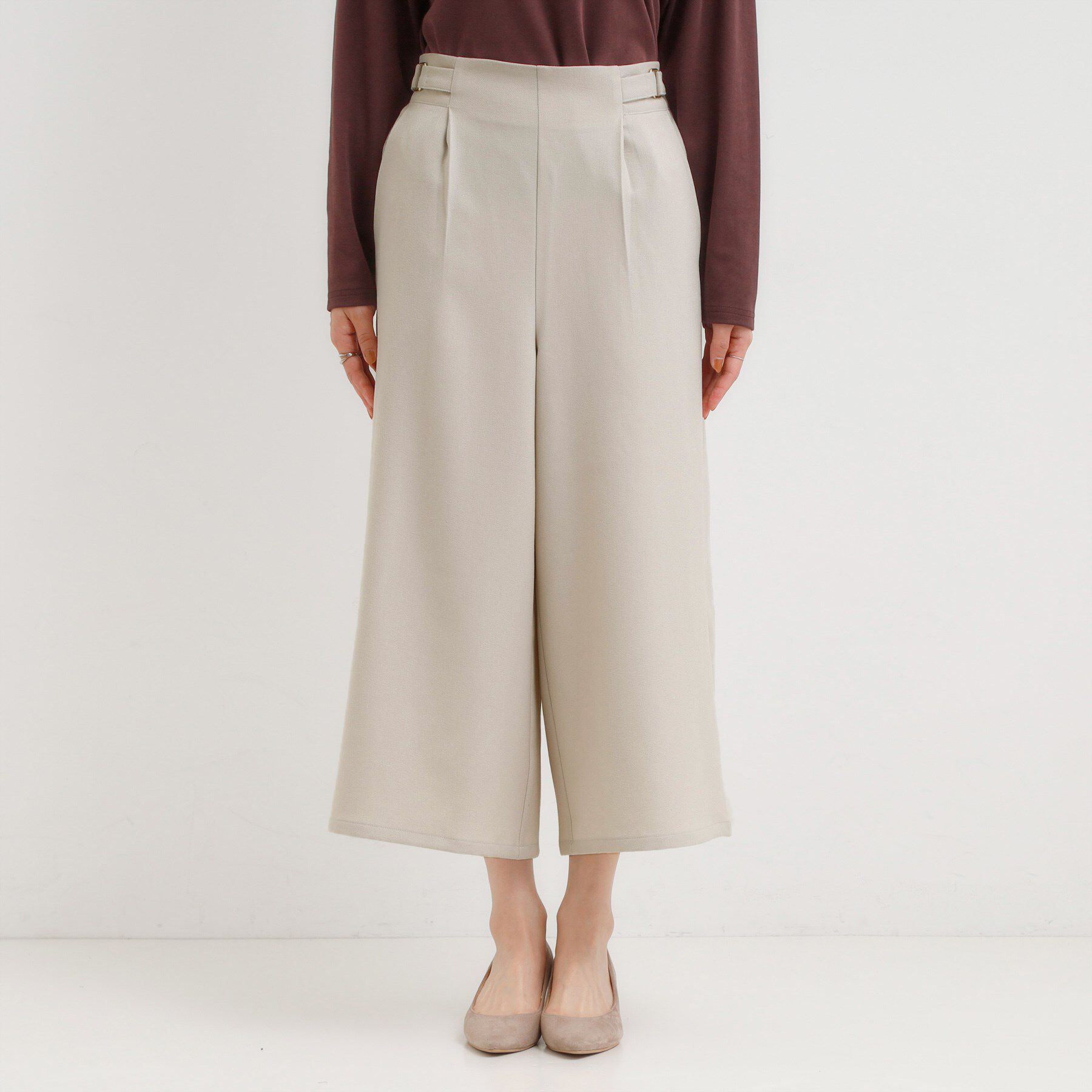 SHOO･LA･RUE「【S-LL】ウエストデザインガウチョパンツ」|その他|