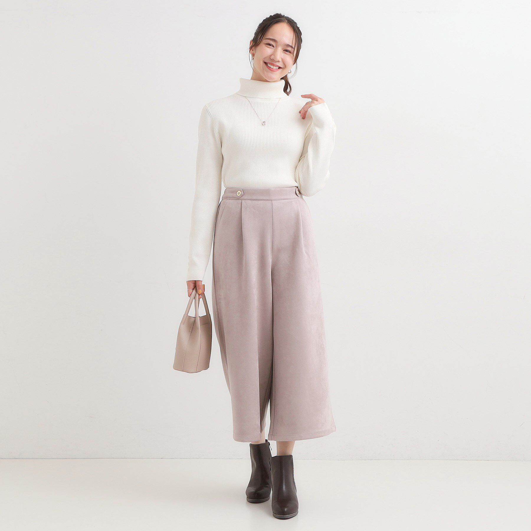 SHOO･LA･RUE「【絶妙なゆるピタ/洗濯機可】ちくちくしにくい リブタートルネック やわらかニット【CIRCRIC】」|ニット・セーター|