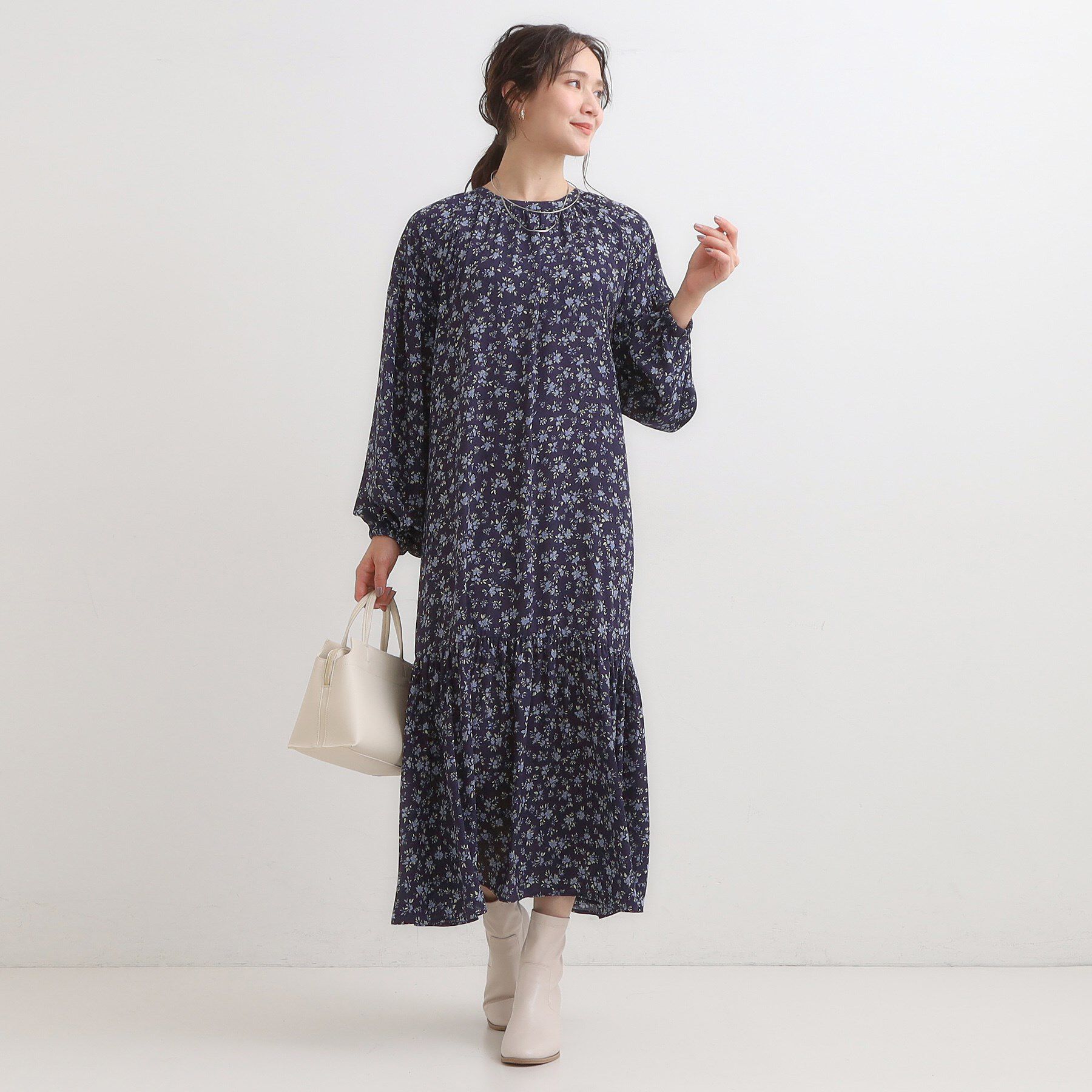 SHOO･LA･RUE「【前後2WAY】1枚で着映える フラワープリント マキシワンピース」|ワンピース|