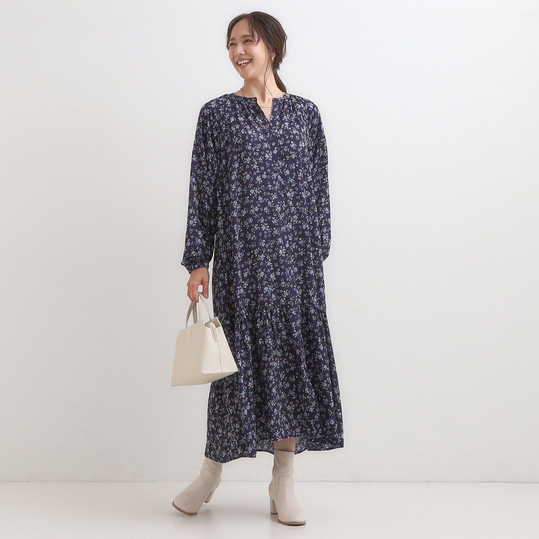 SHOO･LA･RUE「【前後2WAY】1枚で着映える フラワープリント マキシワンピース」|ワンピース|