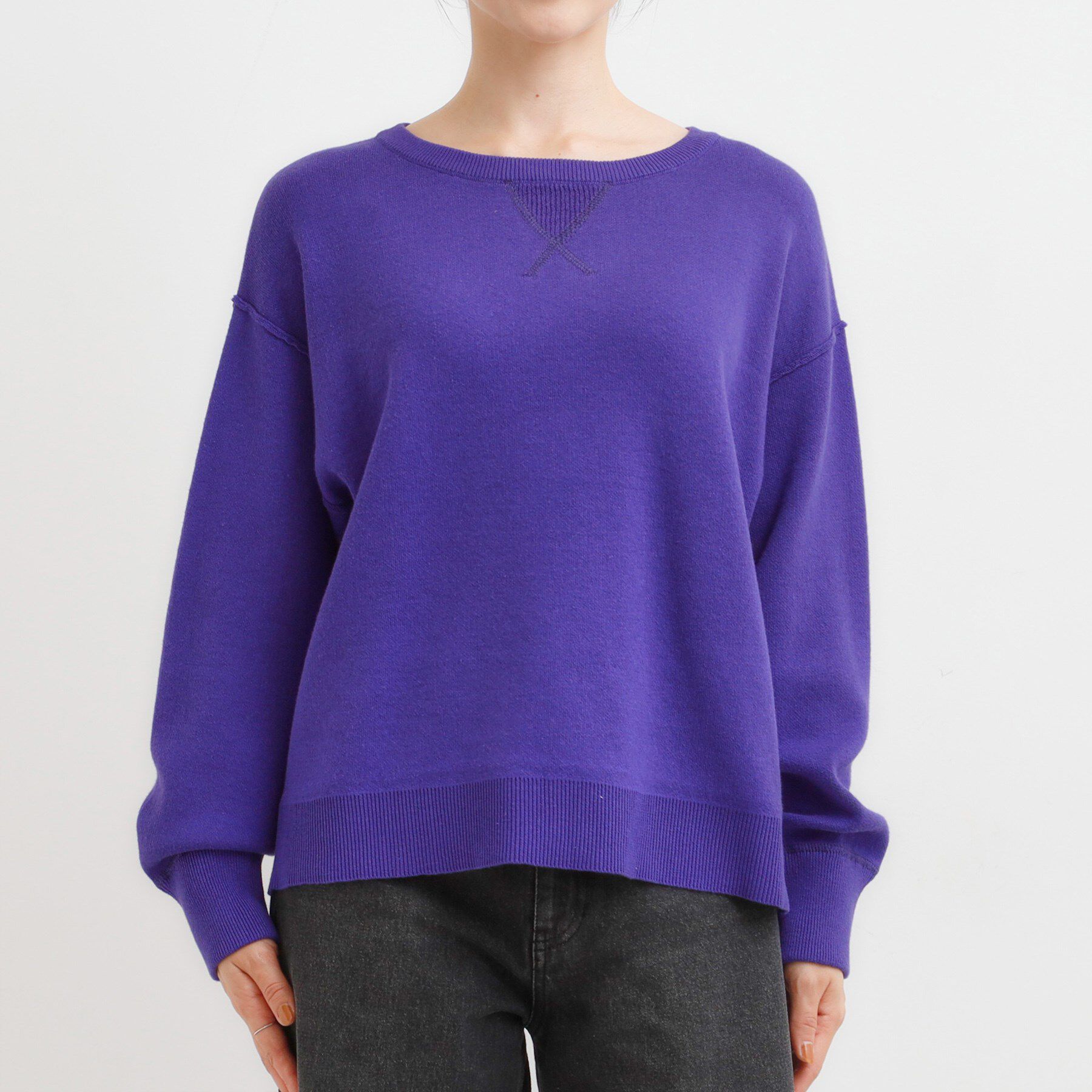 SHOO･LA･RUE「【洗濯機可/ちくちくしにくい】大人カジュアルを叶える スウェットライクニット」|ニット・セーター|