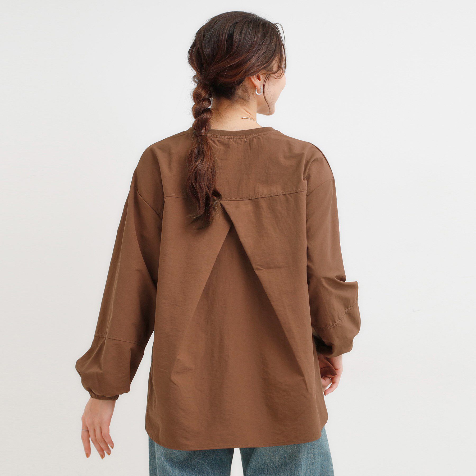 SHOO･LA･RUE「【洗える/S-LL】背中タック入り パフ袖プルオーバー」|Tシャツ・カットソー|