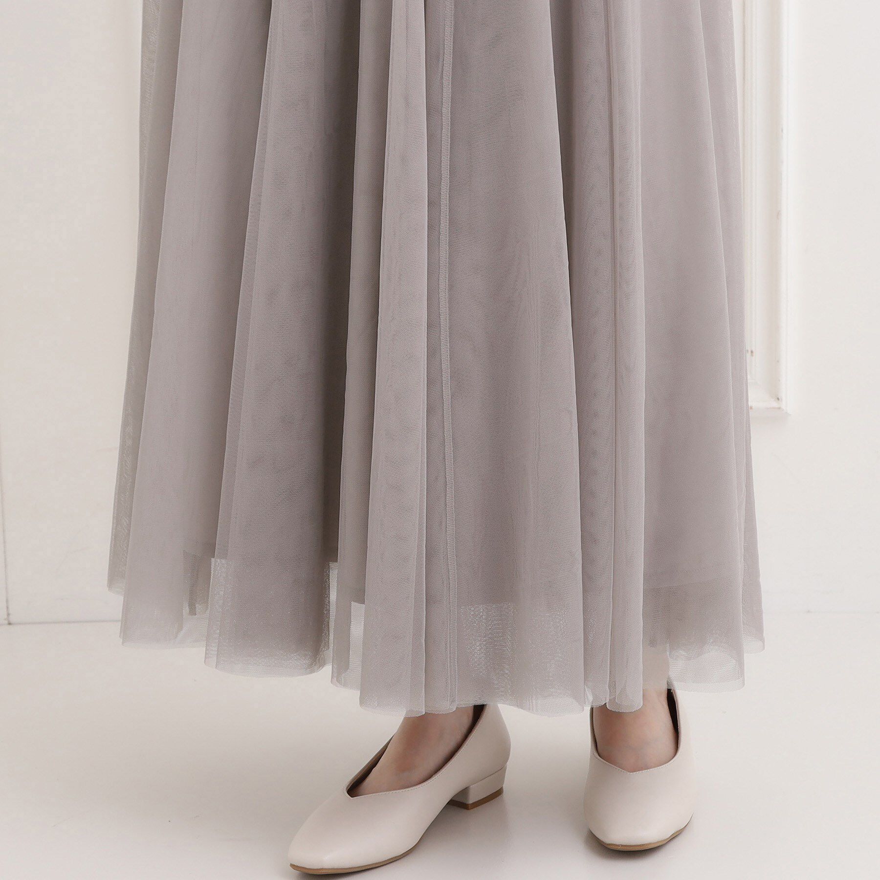 SHOO･LA･RUE「【洗濯機可】滑らか軽やか シーン問わず着られるチュールギャザースカート」|スカート|