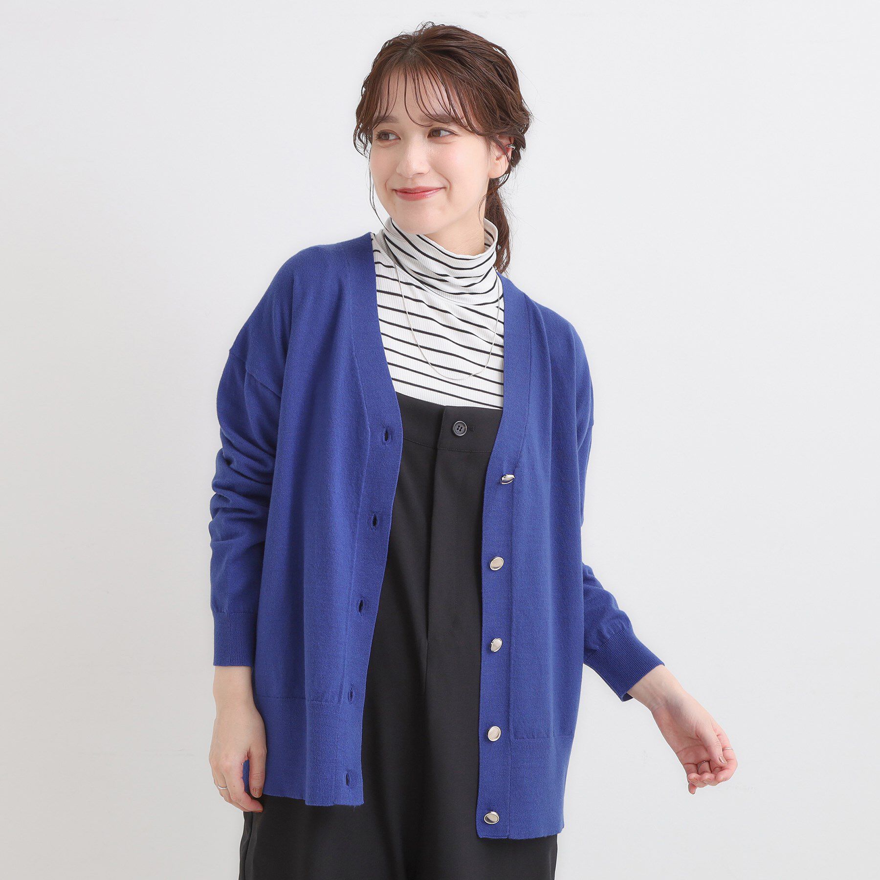 SHOO･LA･RUE「【洗える】もちもち ミドル丈ニットカーディガン」|カーディガン|