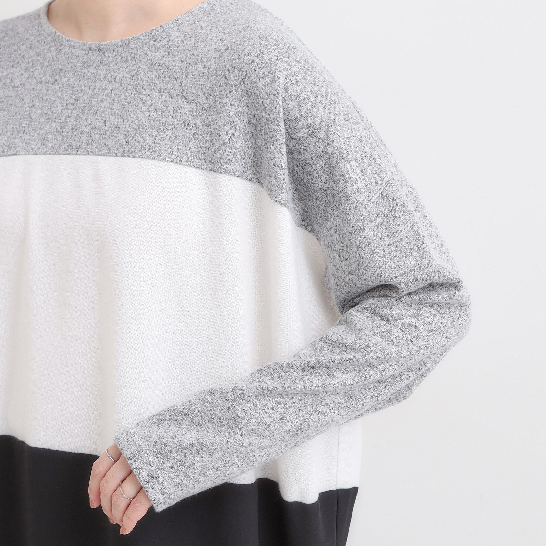 SHOO･LA･RUE「【S-LL】インしないで着られる 3段切り替えトップス」|Tシャツ・カットソー|