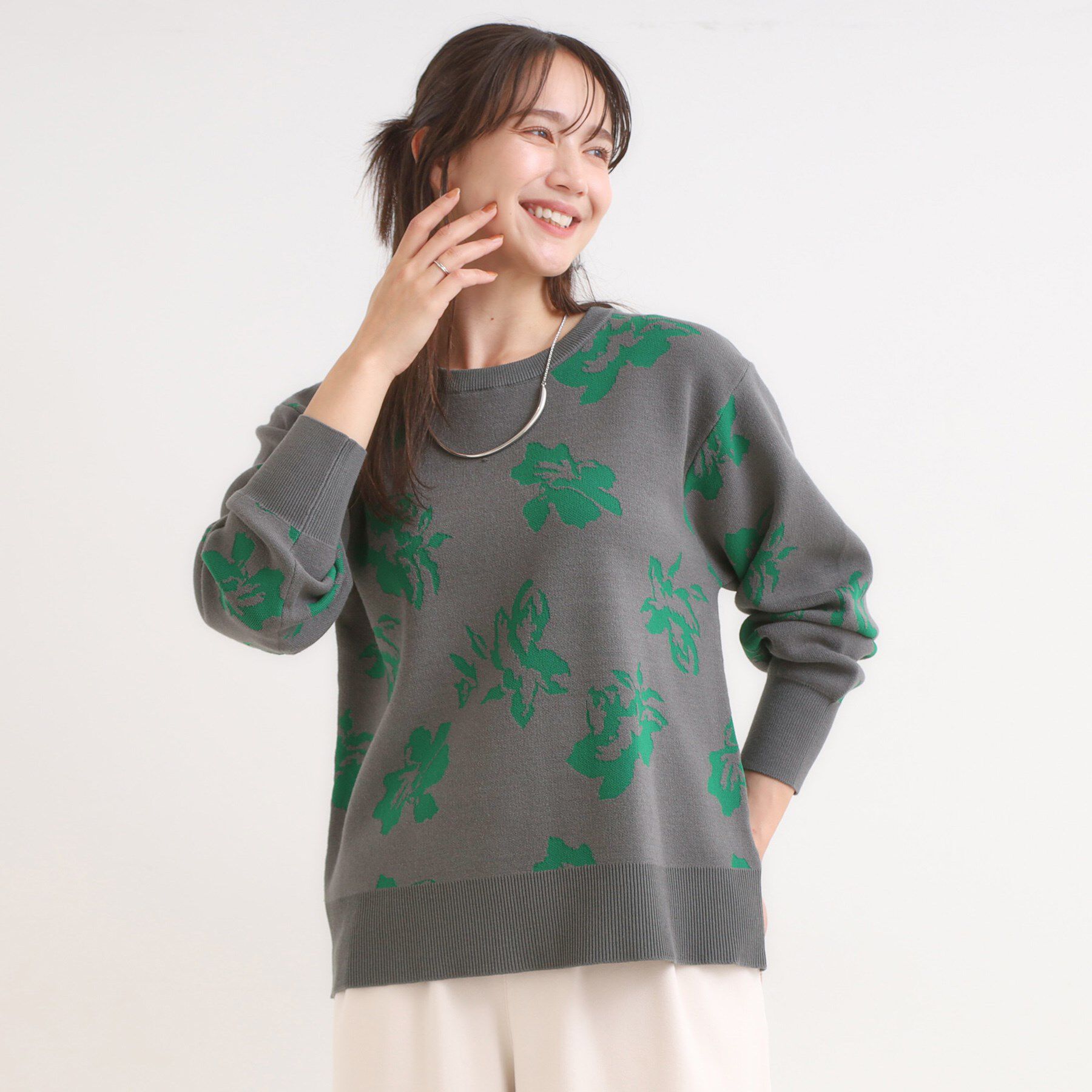 SHOO･LA･RUE「【洗濯機可/毛玉レス】大人世代も取り入れやすい スウェットライク アソートニット」|ニット・セーター|