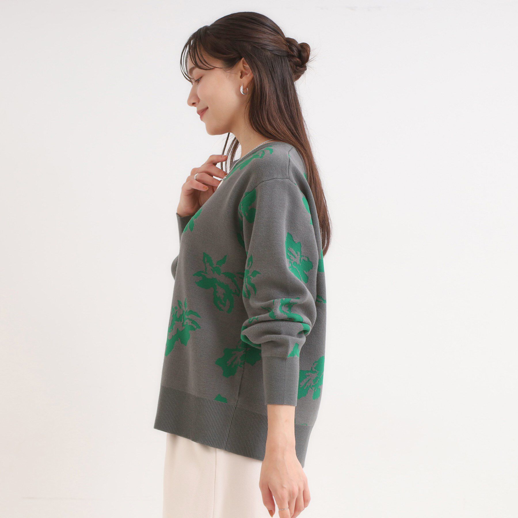 SHOO･LA･RUE「【洗濯機可/毛玉レス】大人世代も取り入れやすい スウェットライク アソートニット」|ニット・セーター|